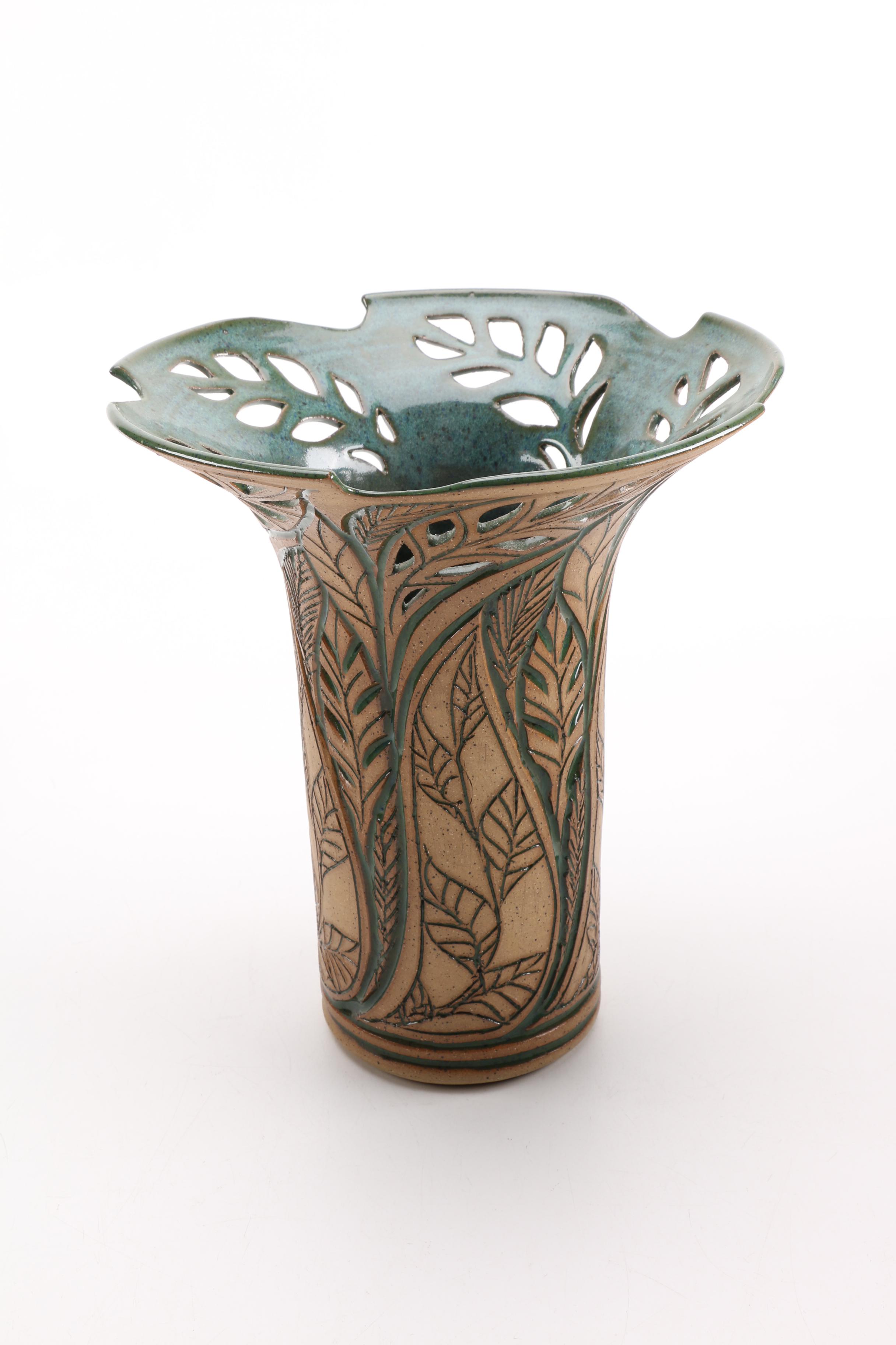 Susan Brown Freeman Stoneware Pottery Vase