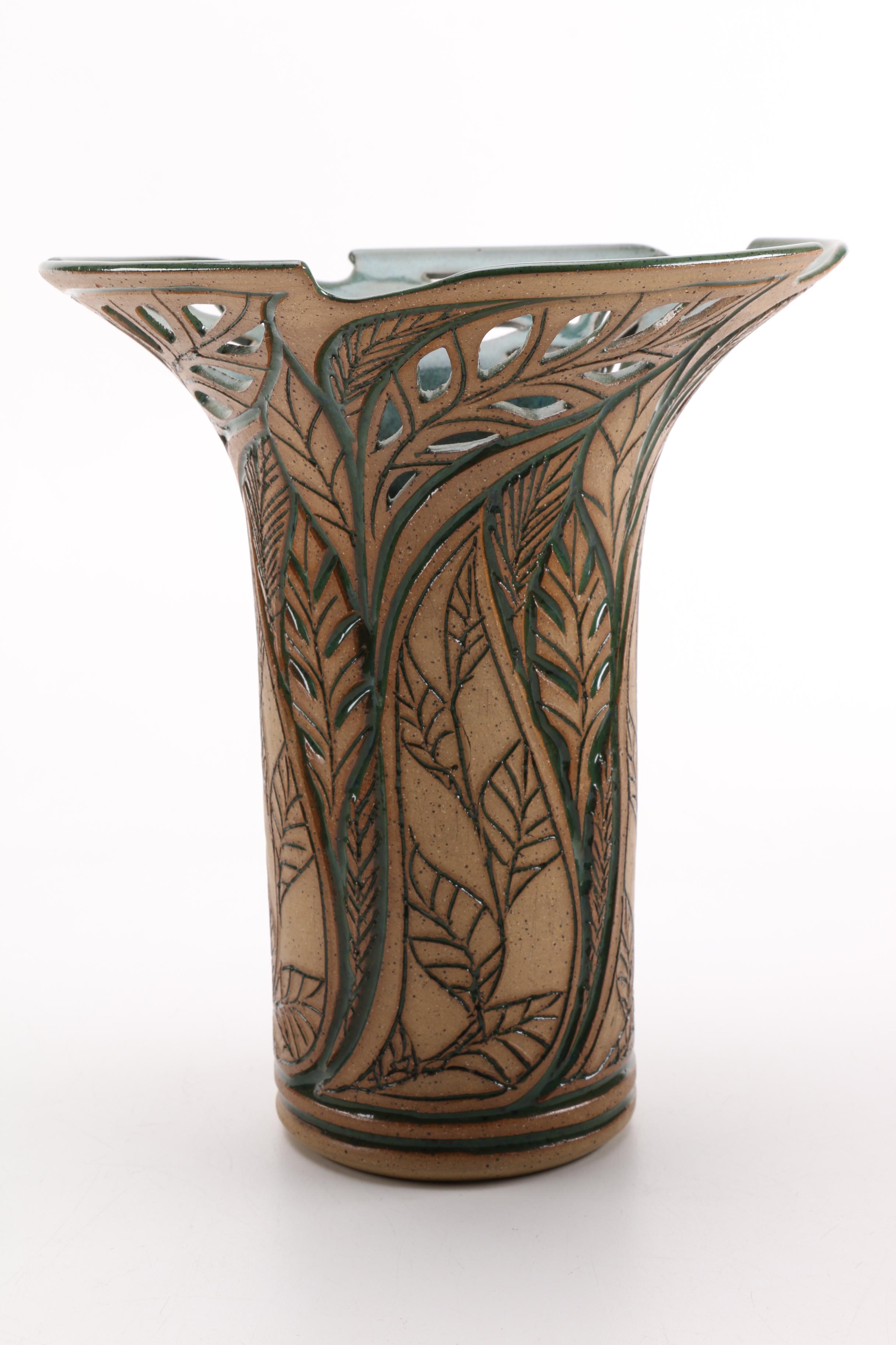 Susan Brown Freeman Stoneware Pottery Vase