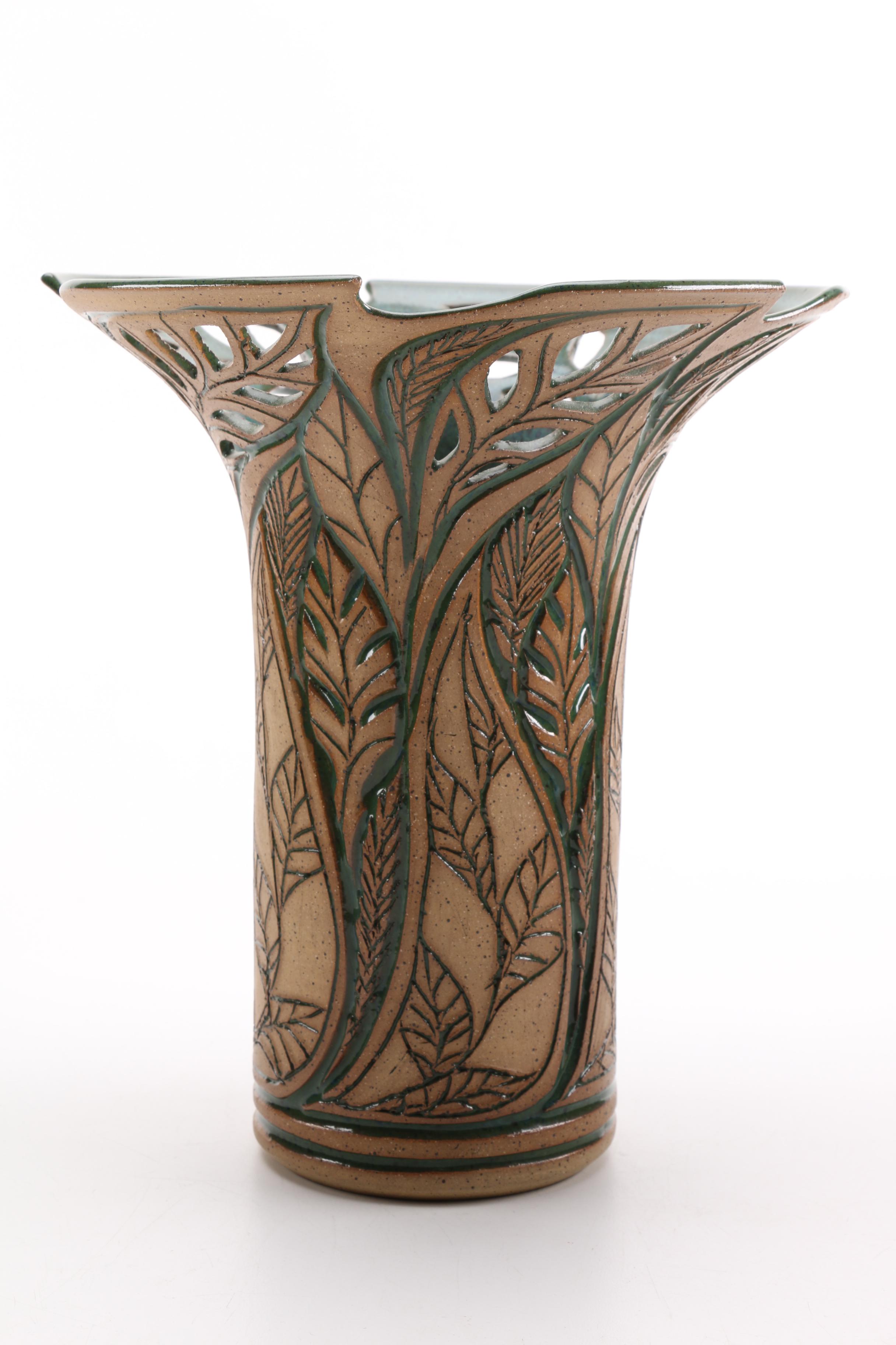 Susan Brown Freeman Stoneware Pottery Vase