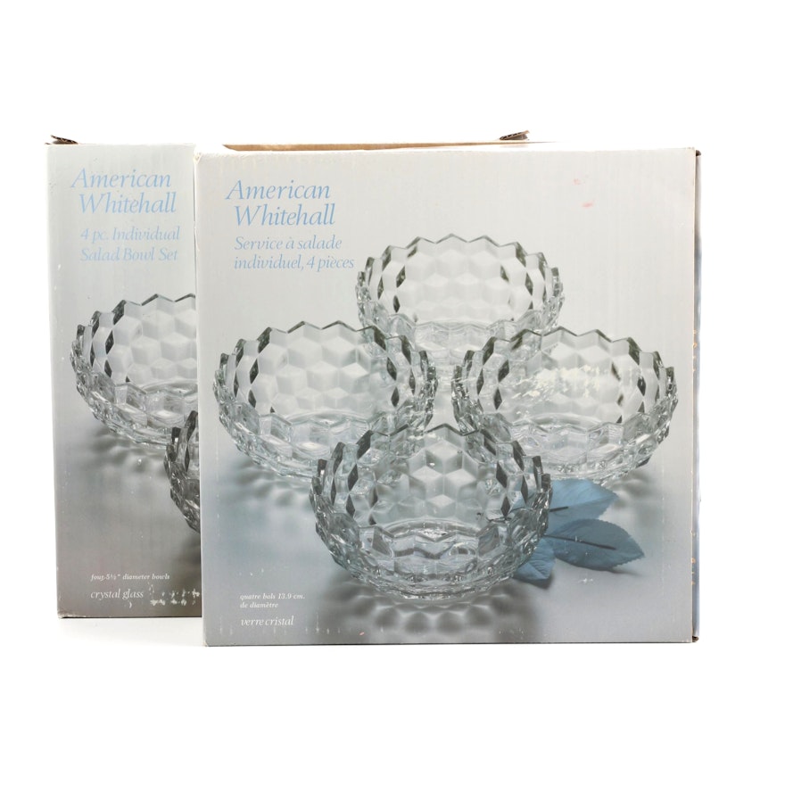 Two Box Set of  American Whitehall Crystal Salad Bowls