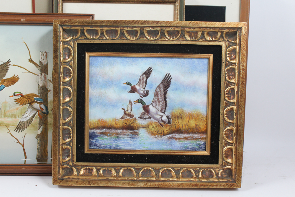 Collection of Framed Wild Animal Artworks