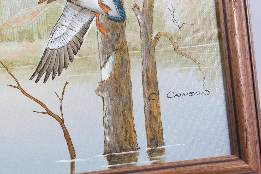 Collection of Framed Wild Animal Artworks