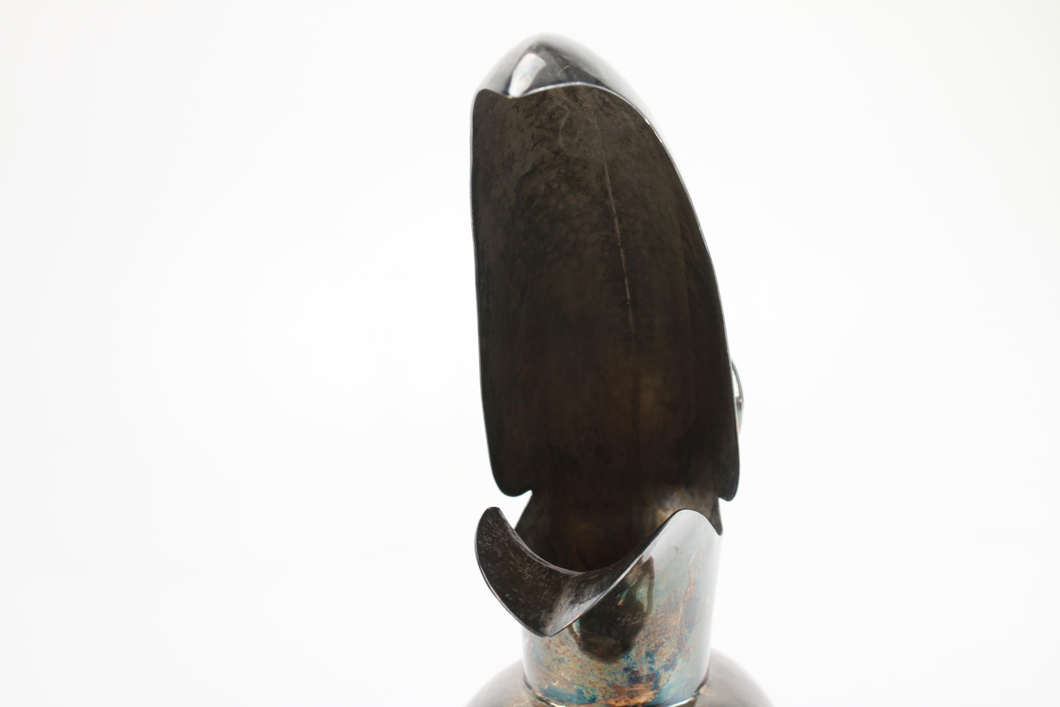 Los Castillo Silver Plate and Eilat Stone Toucan Pitcher