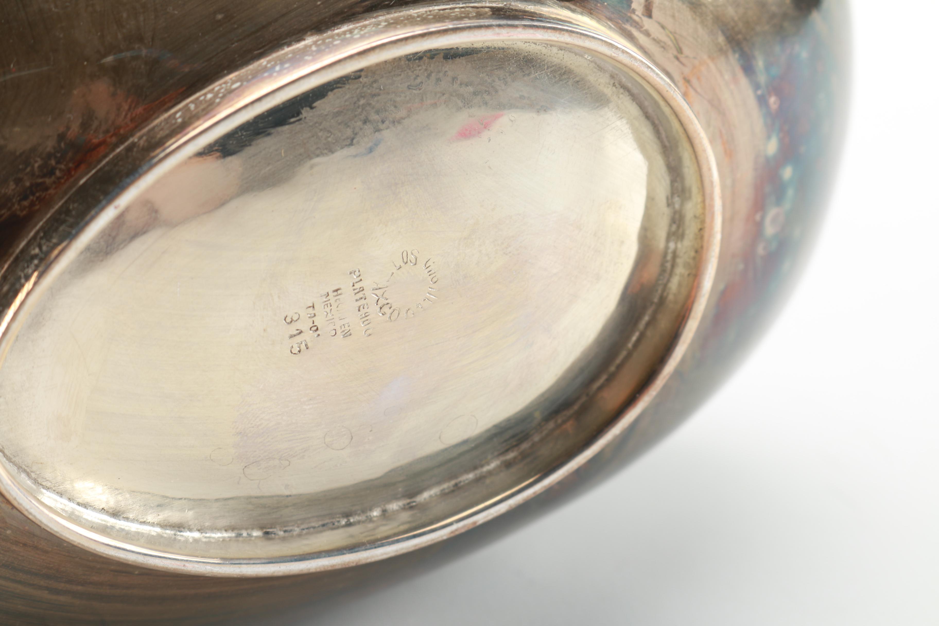 Los Castillo Silver Plate and Eilat Stone Toucan Pitcher