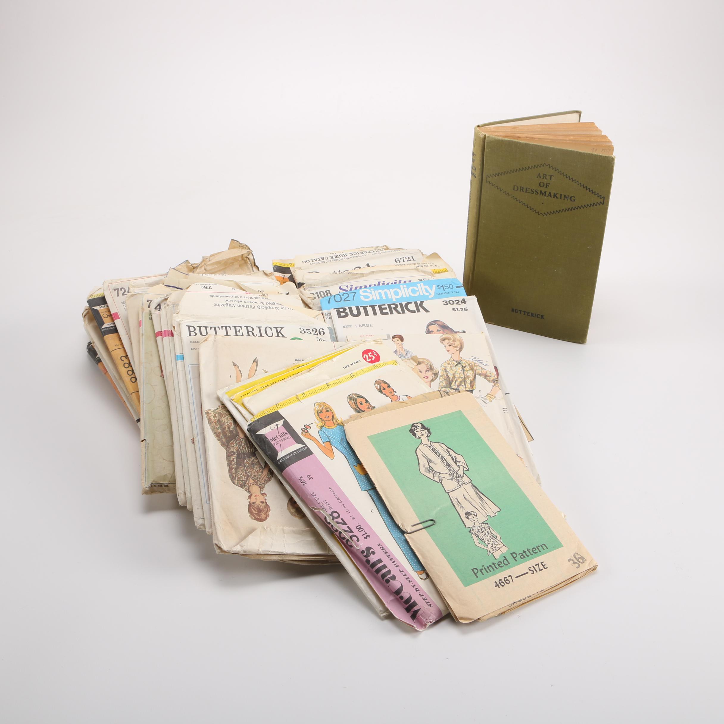 Vintage Sewing Patterns Including "The Art of Dressmaking"