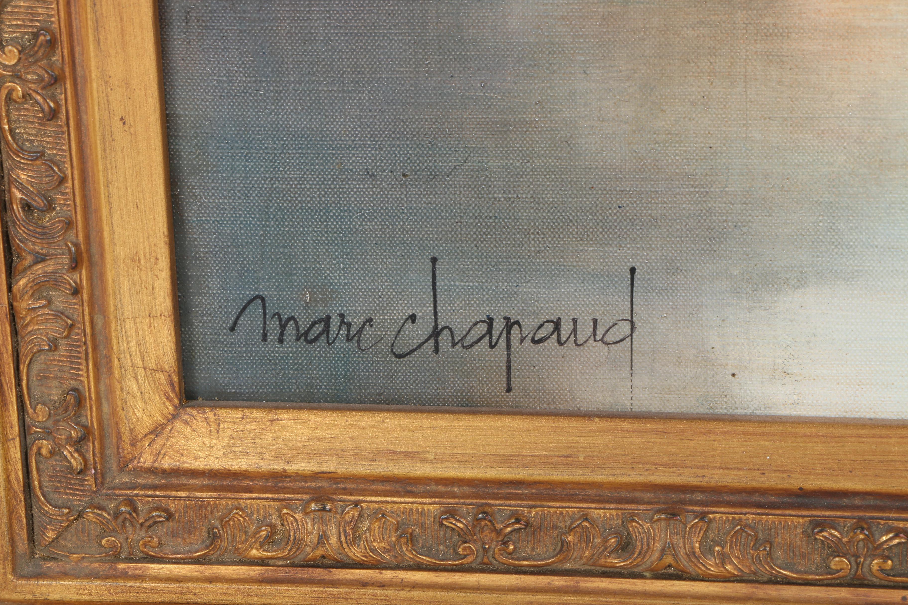 Marc Chapaud Oil Painting on Canvas "Canal a Amsterdam Dome de St. Nicholas"