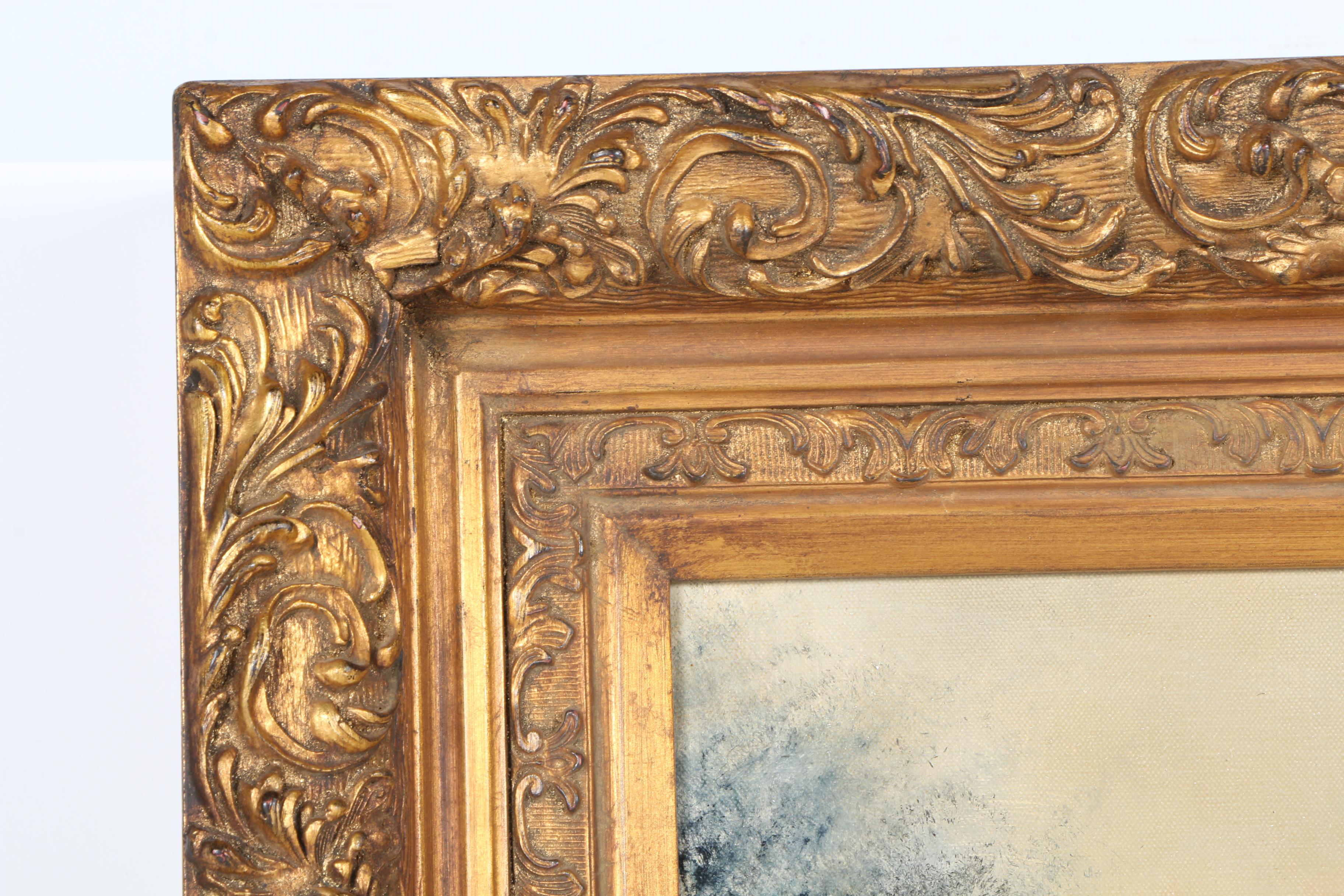 Marc Chapaud Oil Painting on Canvas "Canal a Amsterdam Dome de St. Nicholas"