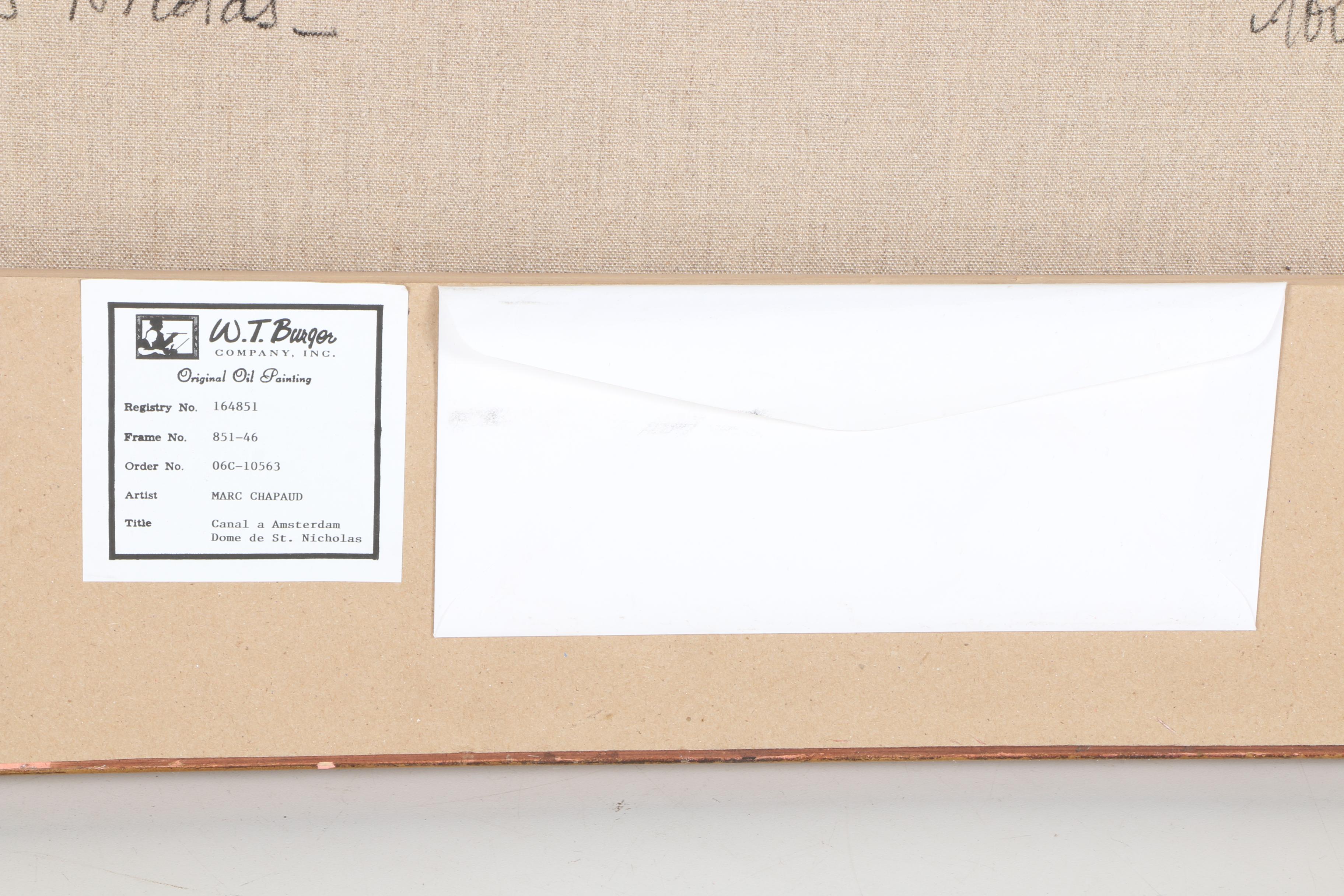 Marc Chapaud Oil Painting on Canvas "Canal a Amsterdam Dome de St. Nicholas"