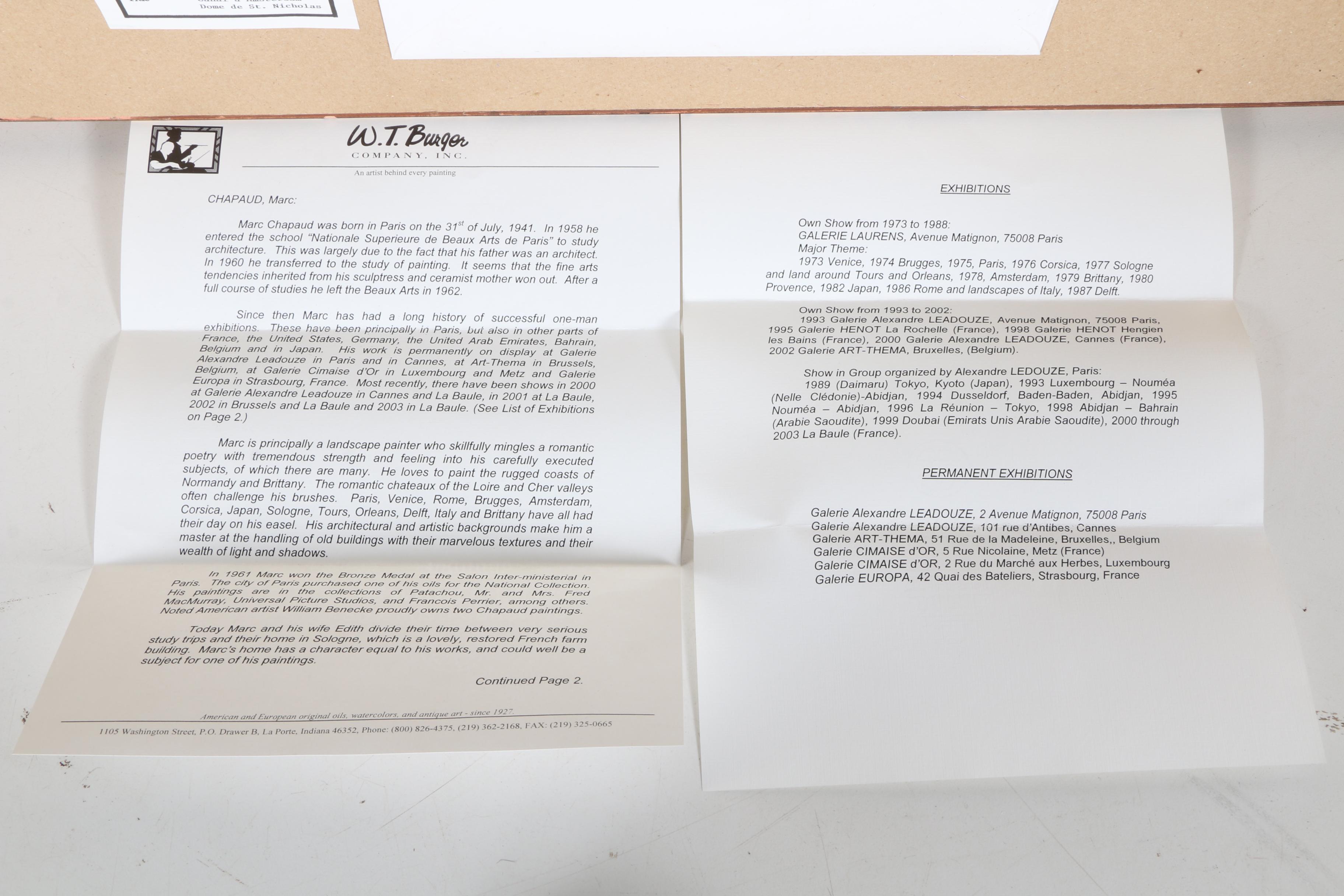 Marc Chapaud Oil Painting on Canvas "Canal a Amsterdam Dome de St. Nicholas"