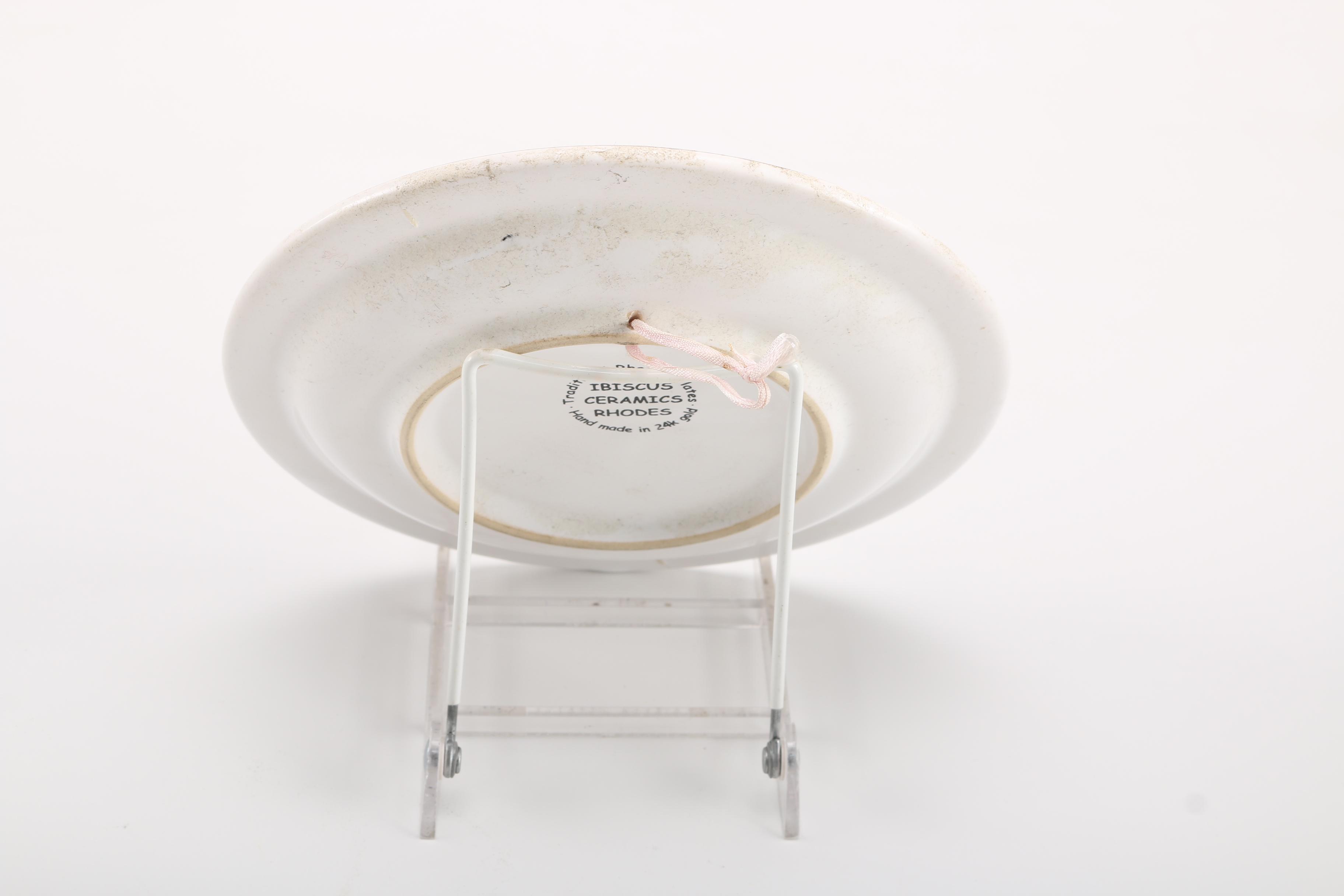 Ibiscus Ceramics Rhodes Plate with 24K Gold Accents