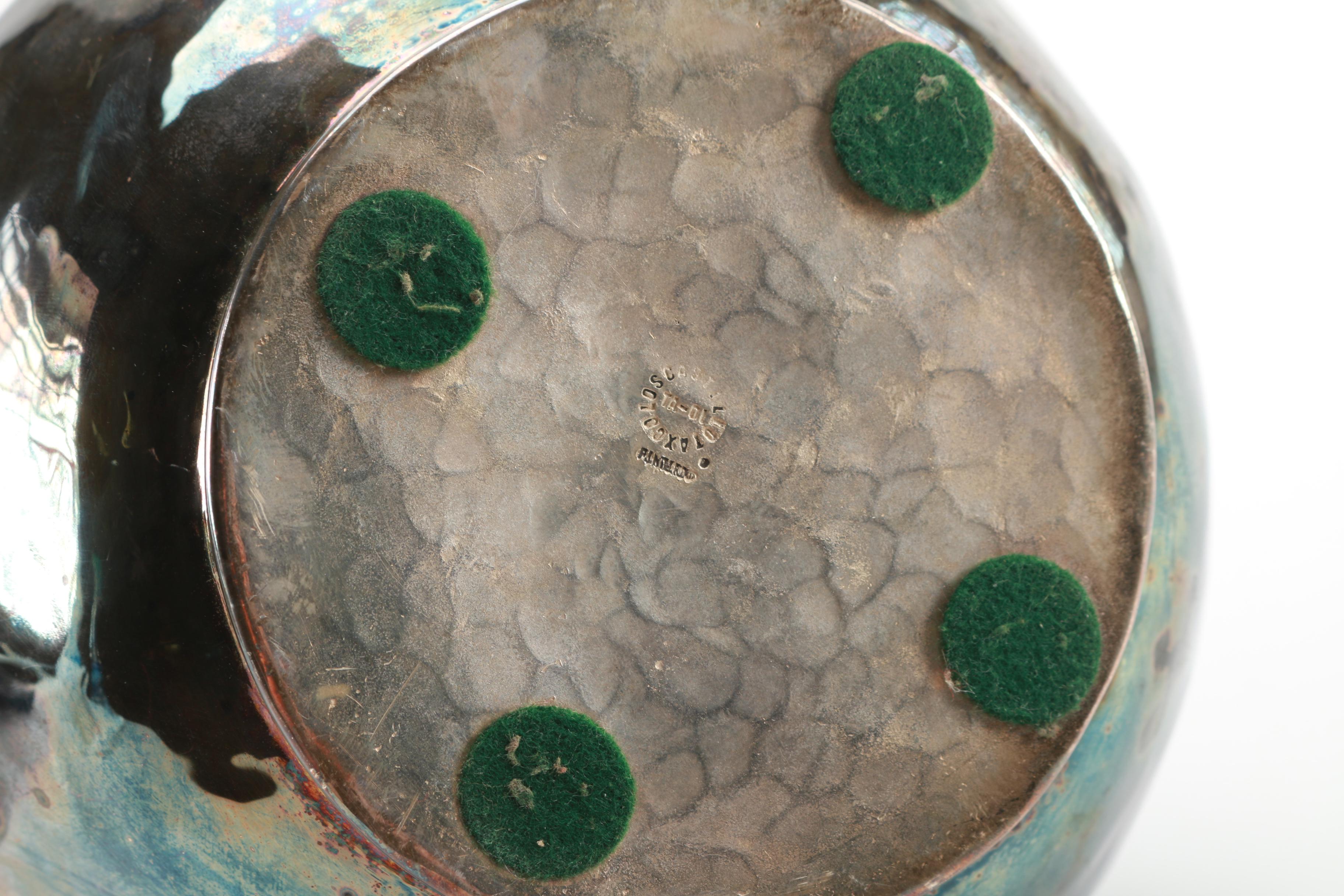 Taxco Los Castillo Silver Plate and Agate Chameleon Pitcher