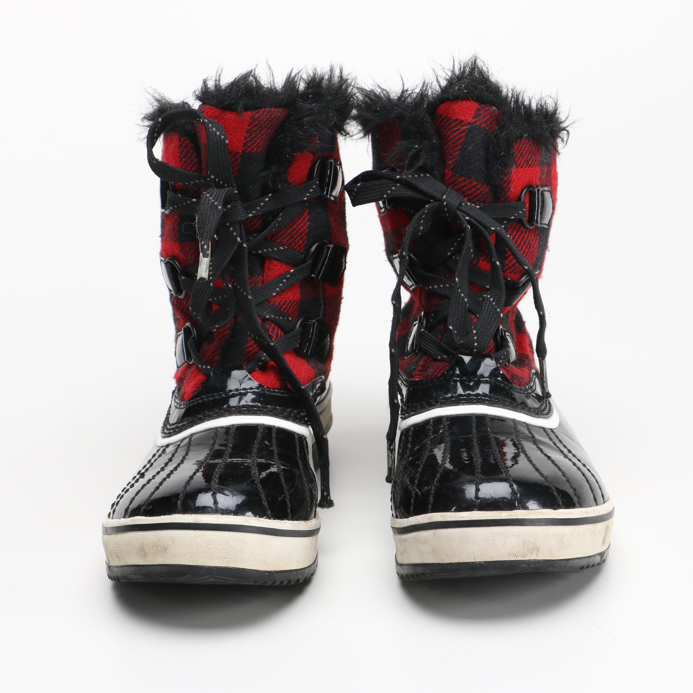 Sorel Red Plaid Snow Boots