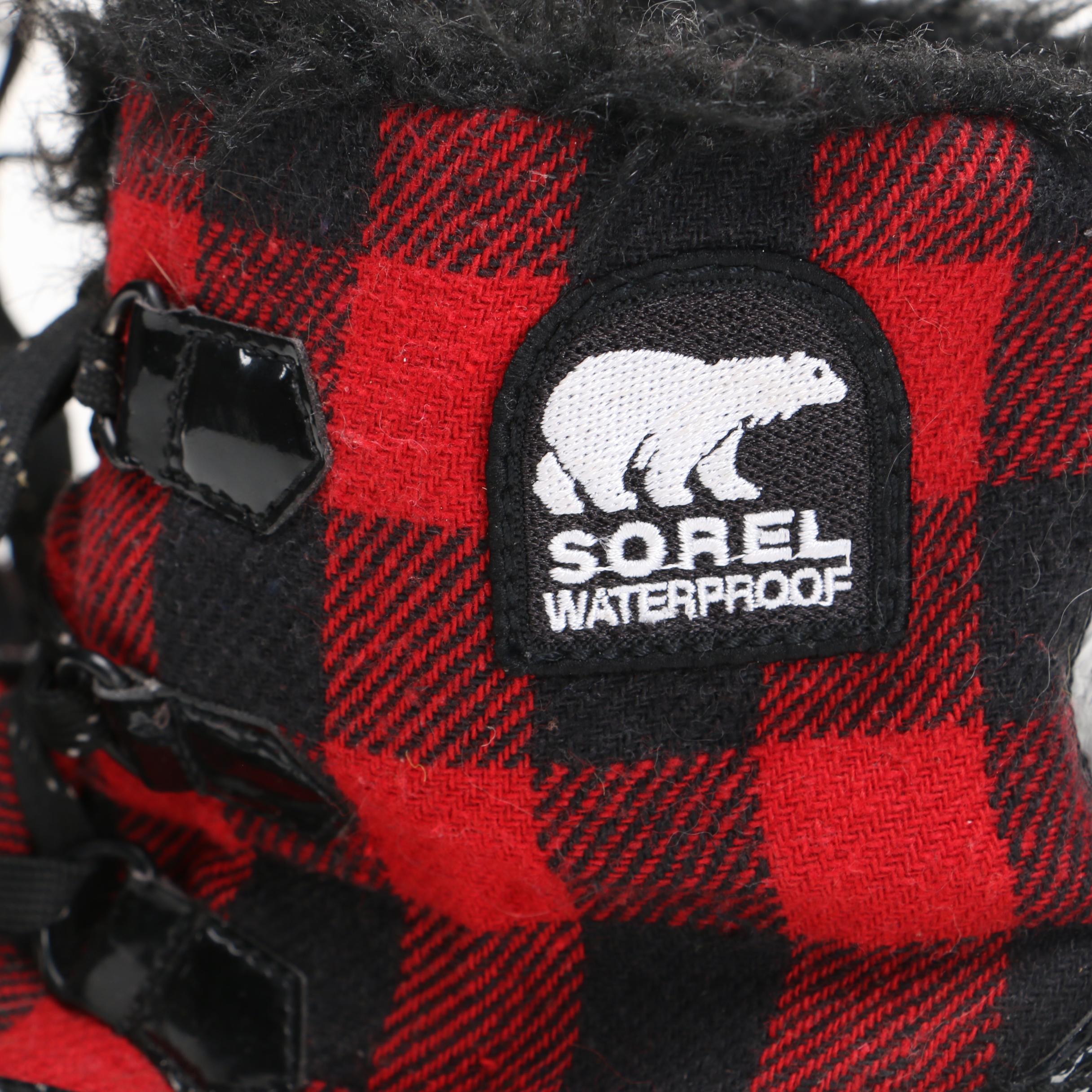 Sorel Red Plaid Snow Boots
