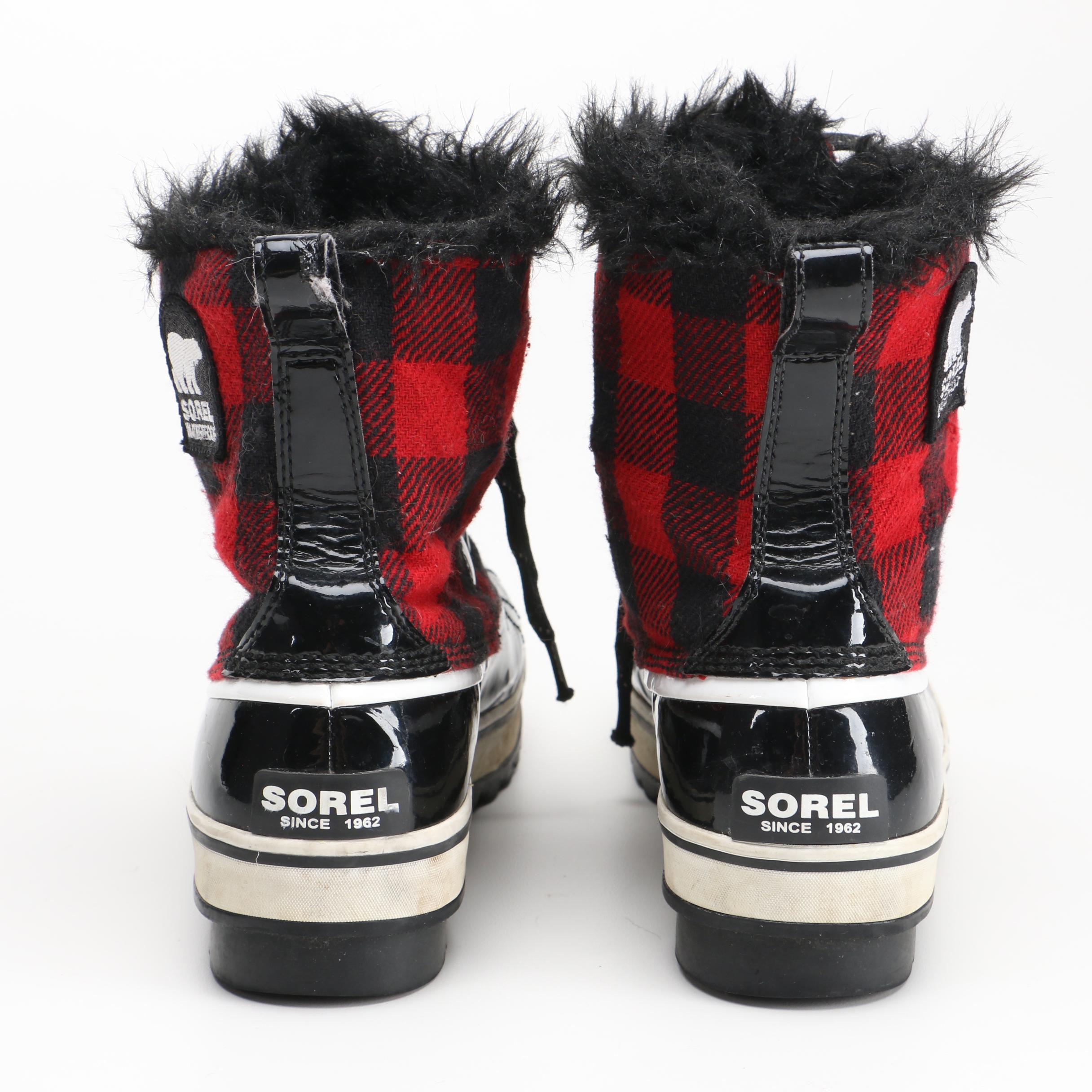 Sorel Red Plaid Snow Boots