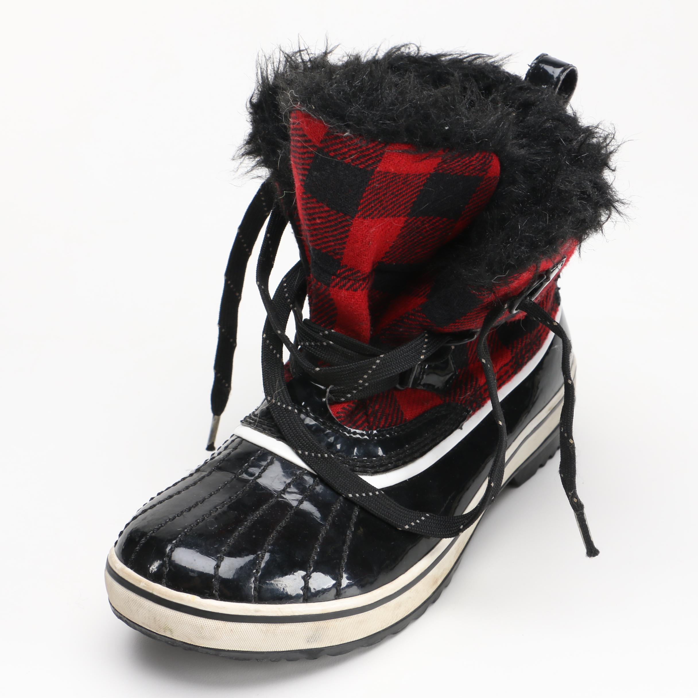 Sorel Red Plaid Snow Boots
