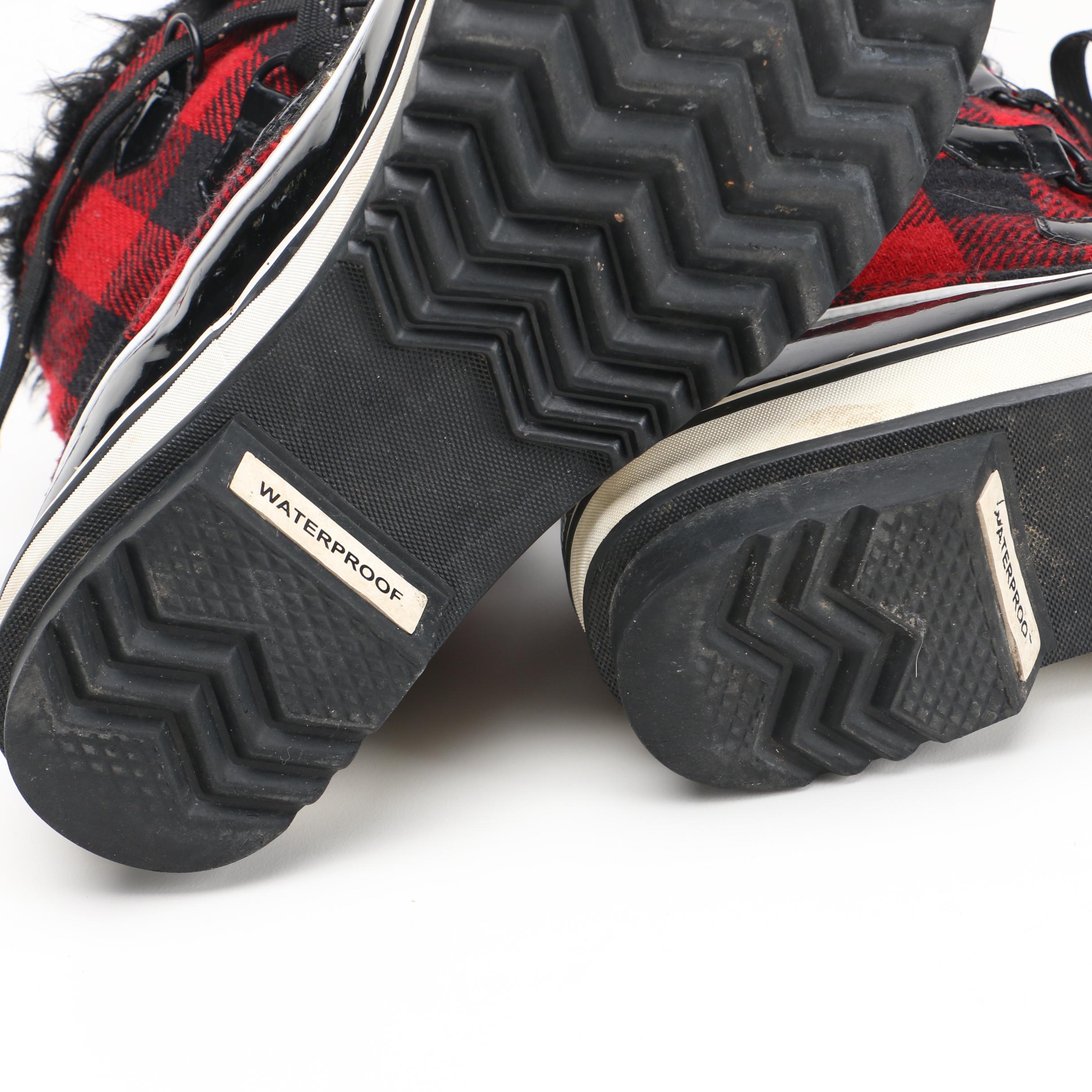 Sorel Red Plaid Snow Boots