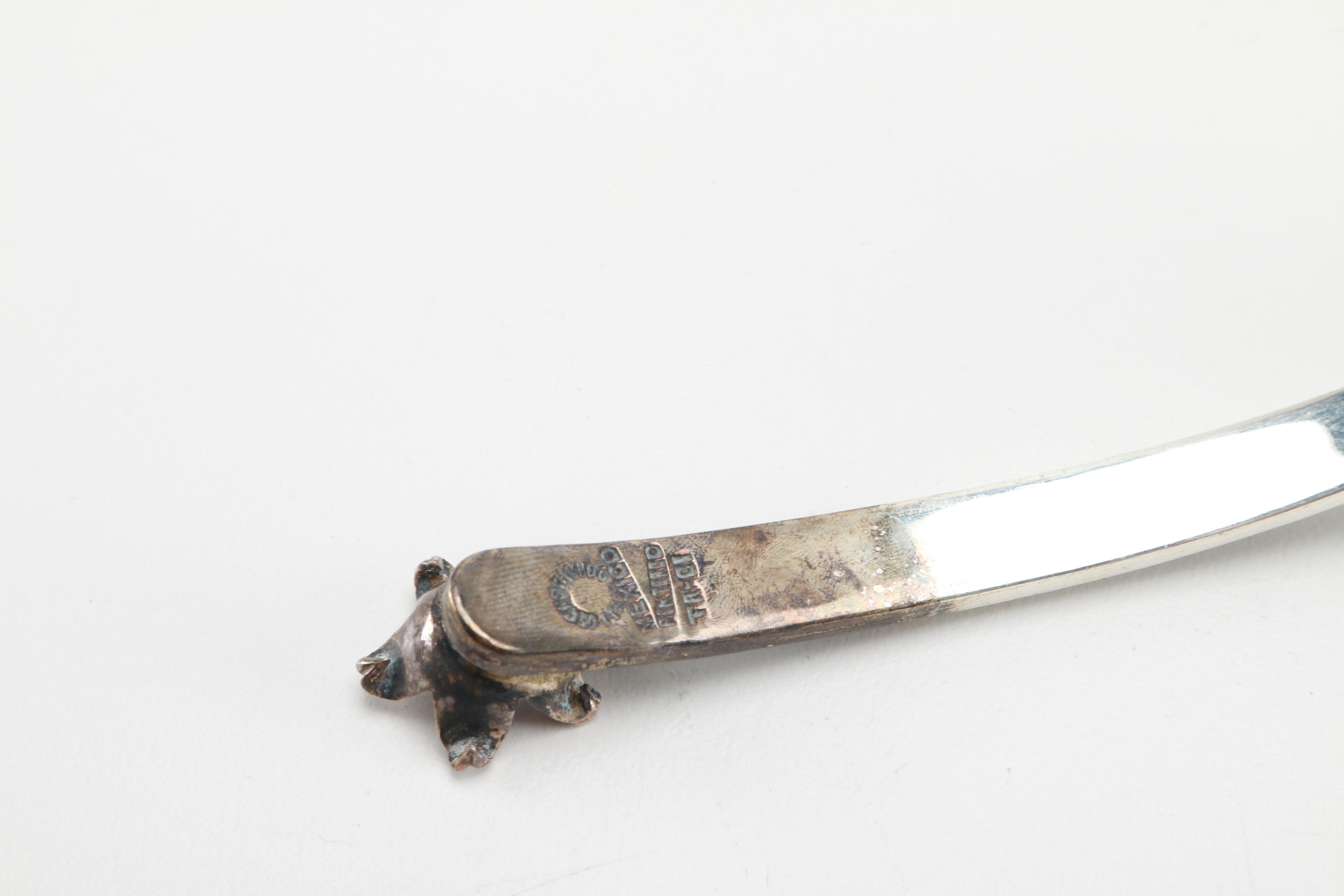 Los Castillo Silver Plate and Azur-Malachite Cream and Sugar Set