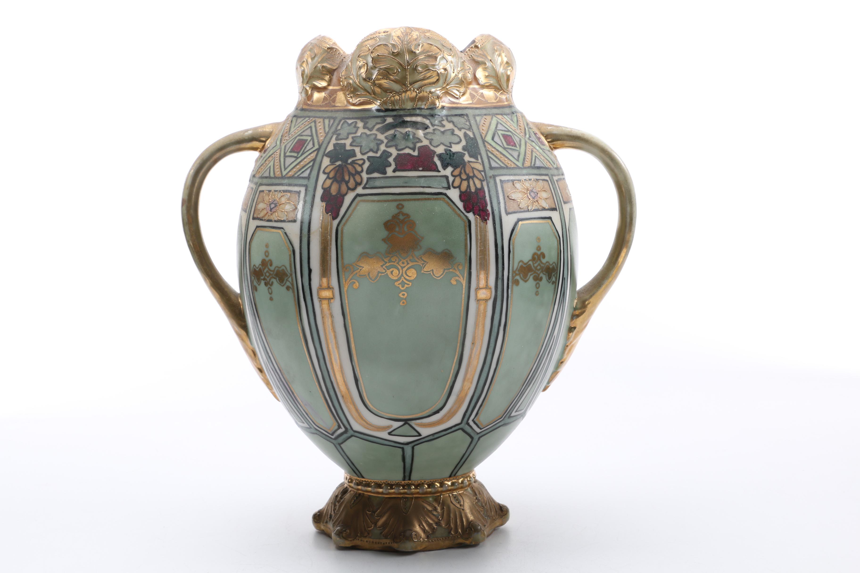 Hand-Painted Nippon Decorative Urn