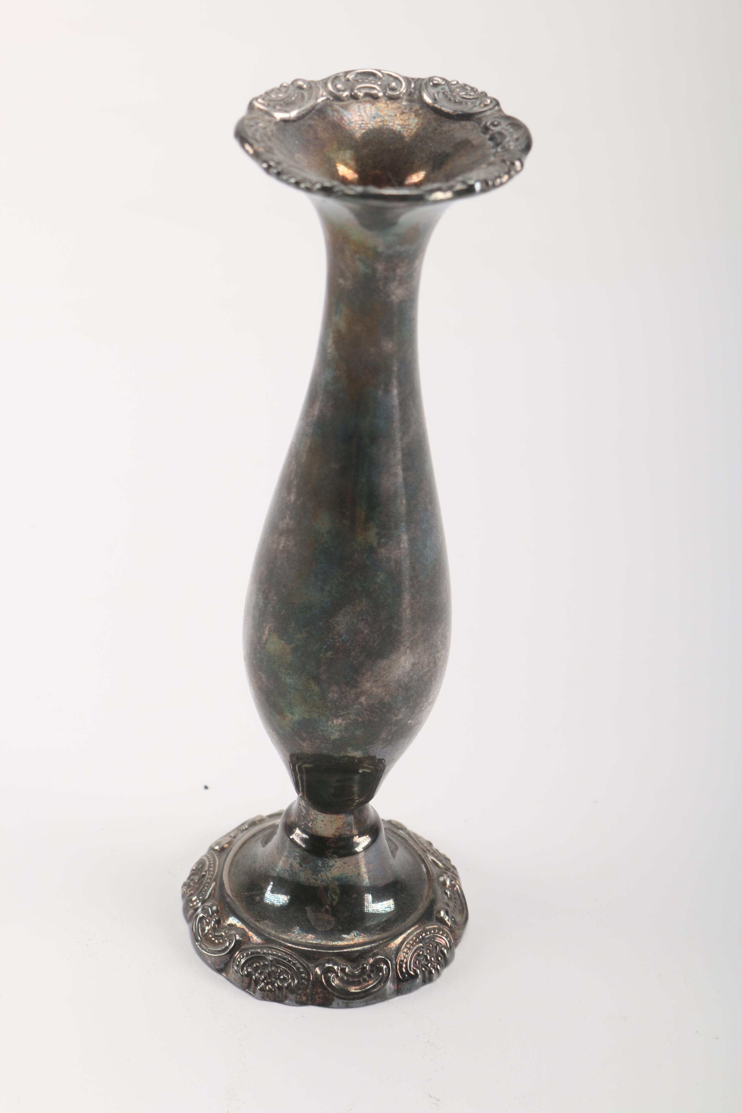 Collection of Silver Plated Candlesticks Including Wallace "Baroque"