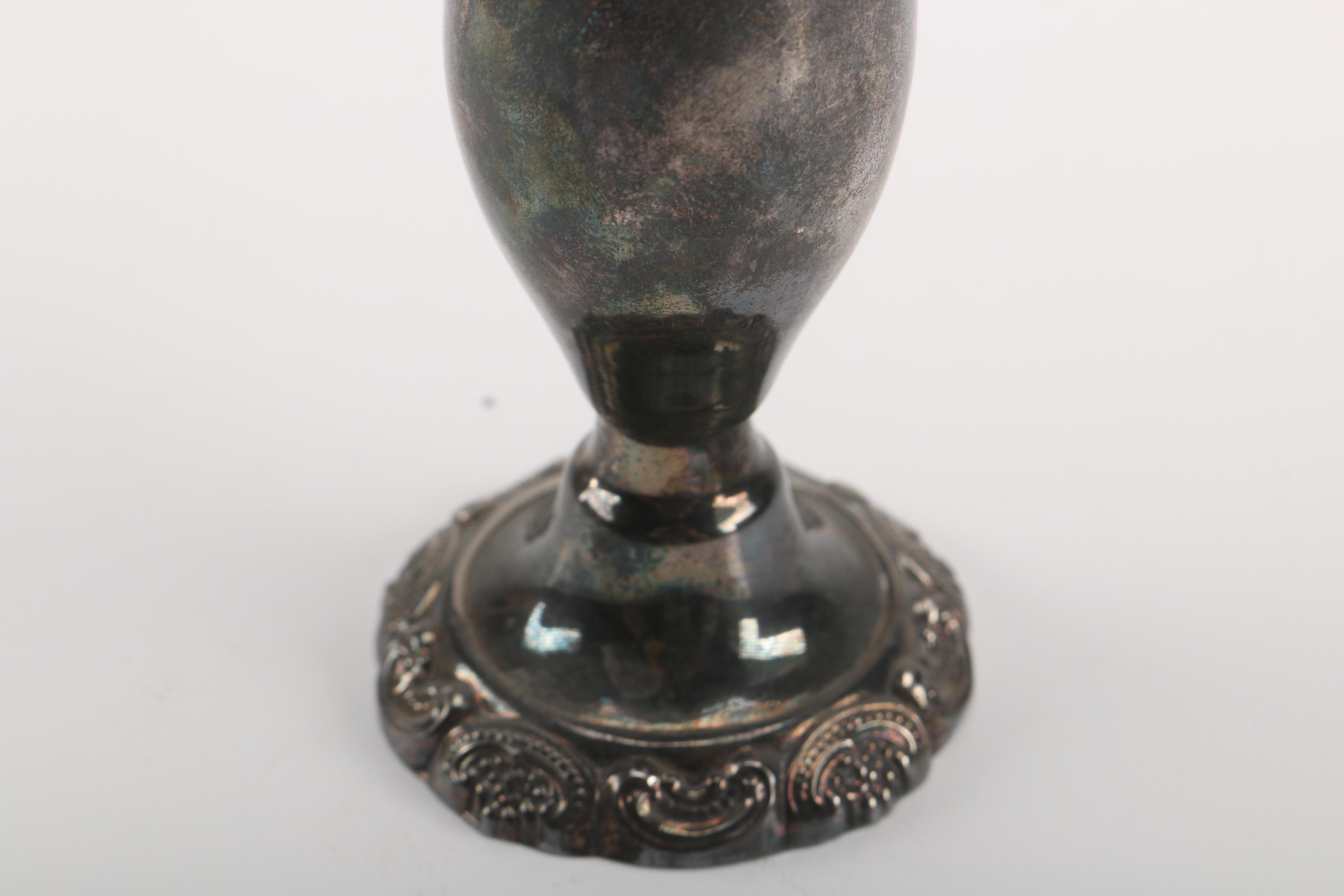 Collection of Silver Plated Candlesticks Including Wallace "Baroque"