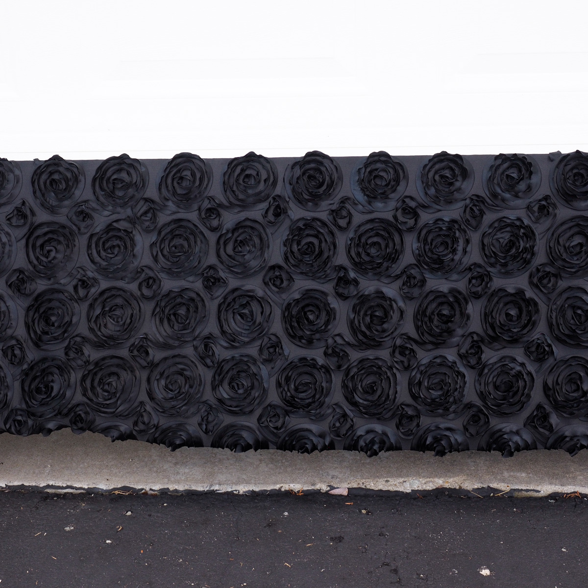Black Silk Rose Curtain Cornice Box