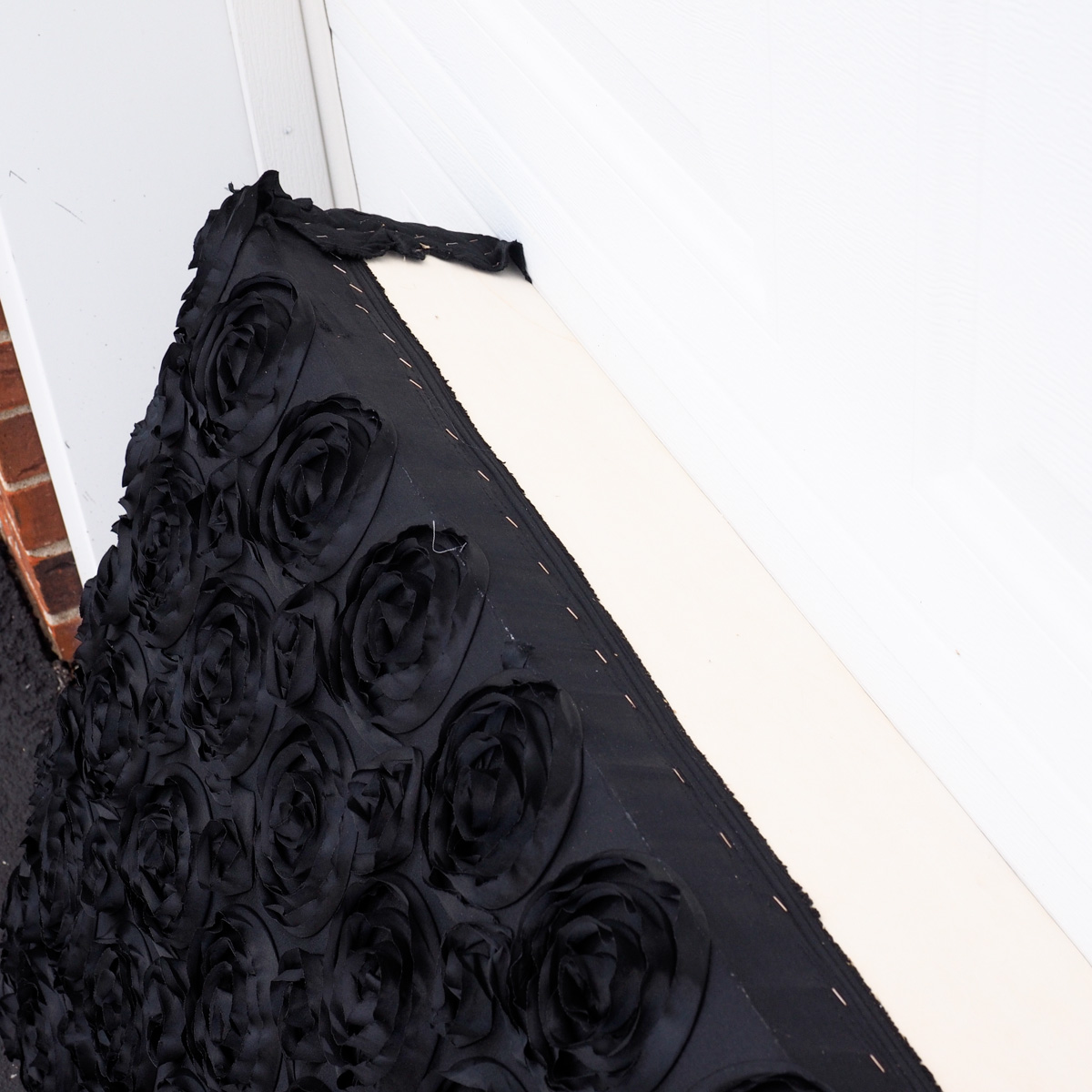 Black Silk Rose Curtain Cornice Box