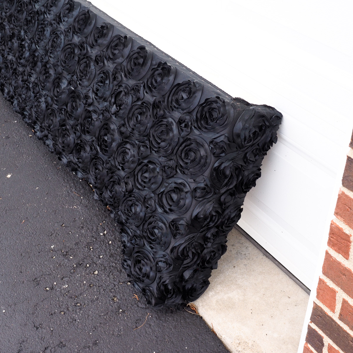 Black Silk Rose Curtain Cornice Box