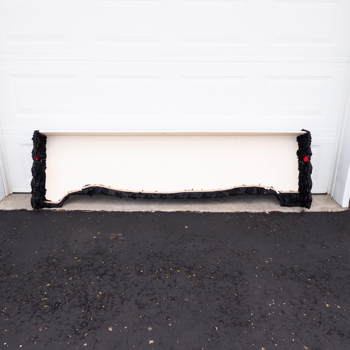 Black Silk Rose Curtain Cornice Box