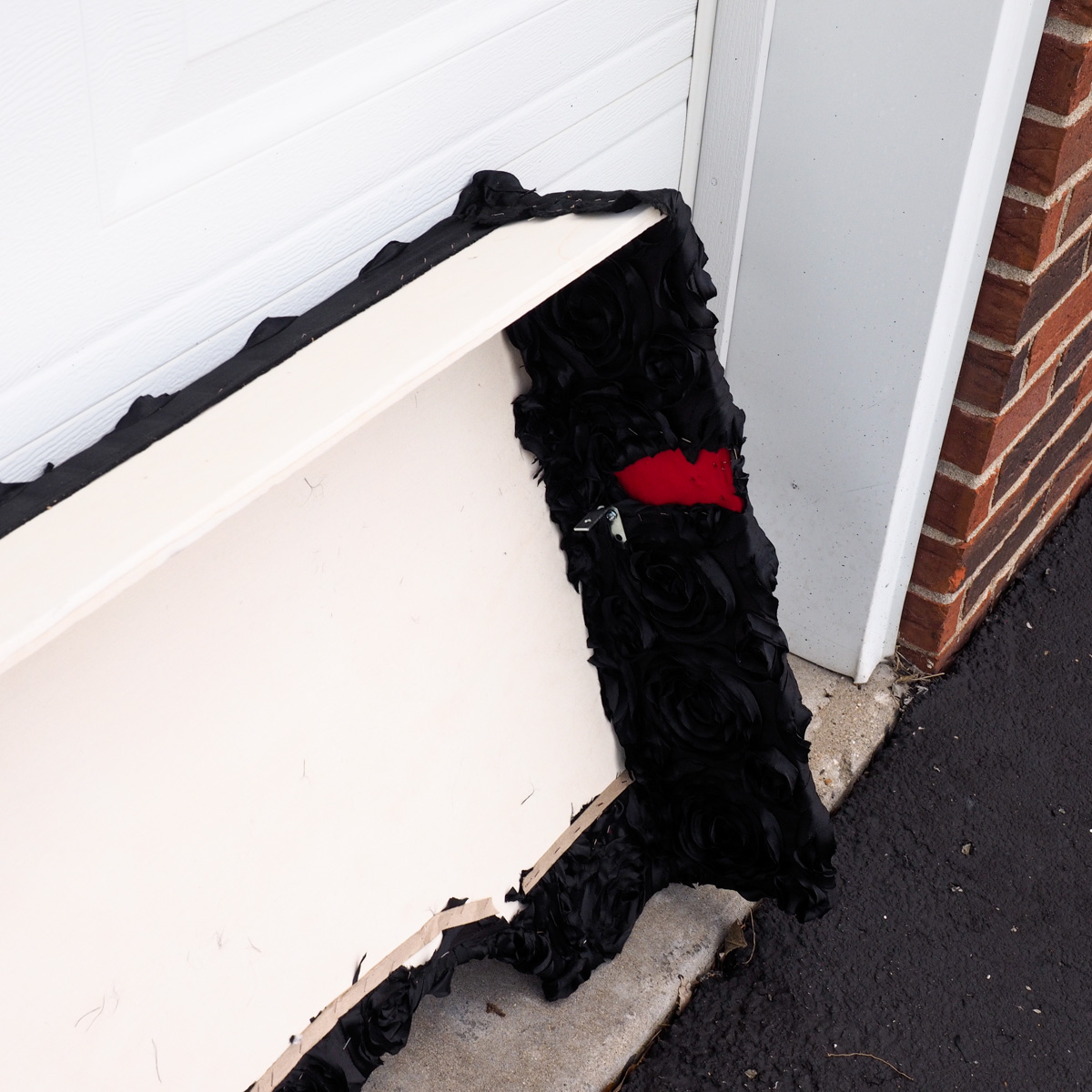 Black Silk Rose Curtain Cornice Box