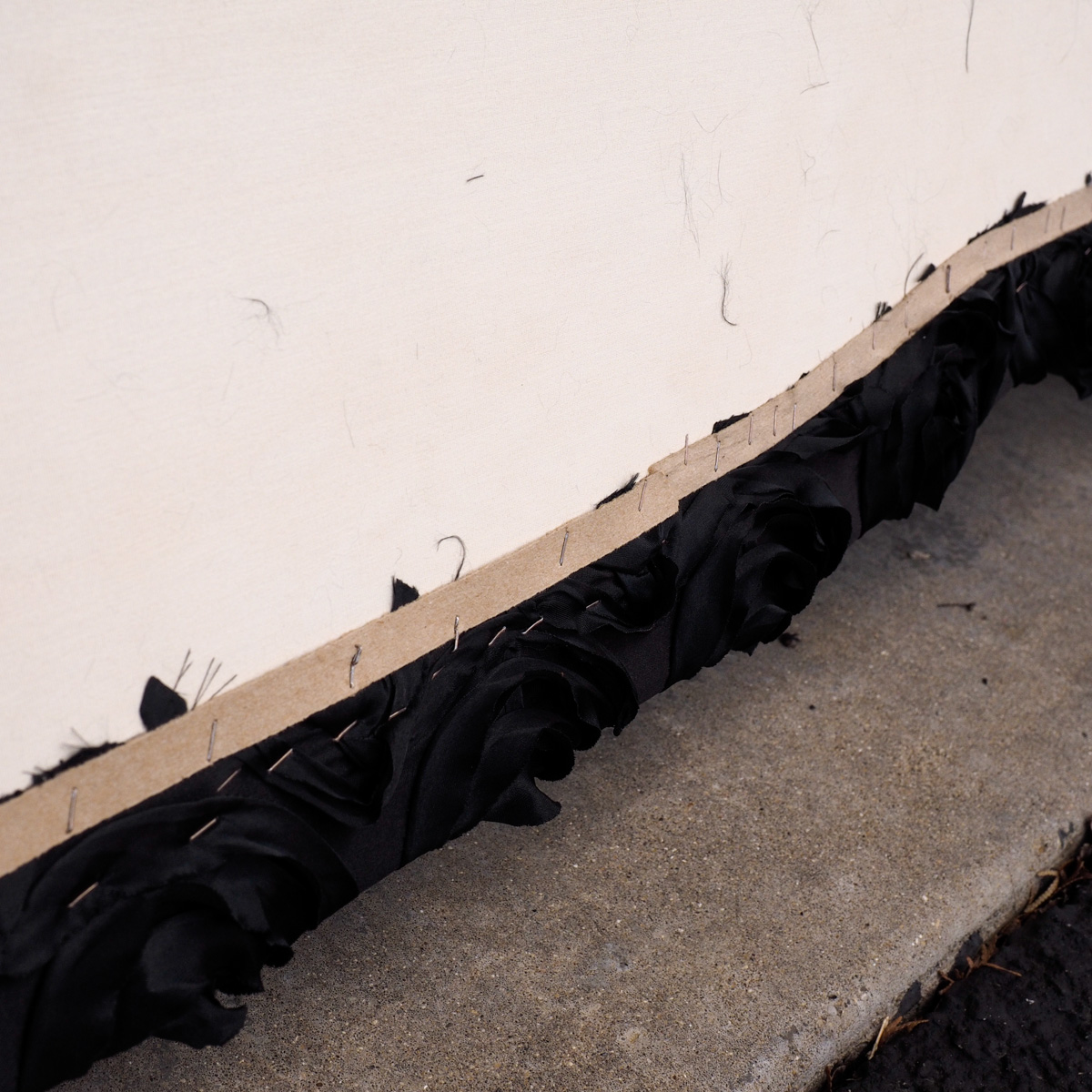 Black Silk Rose Curtain Cornice Box