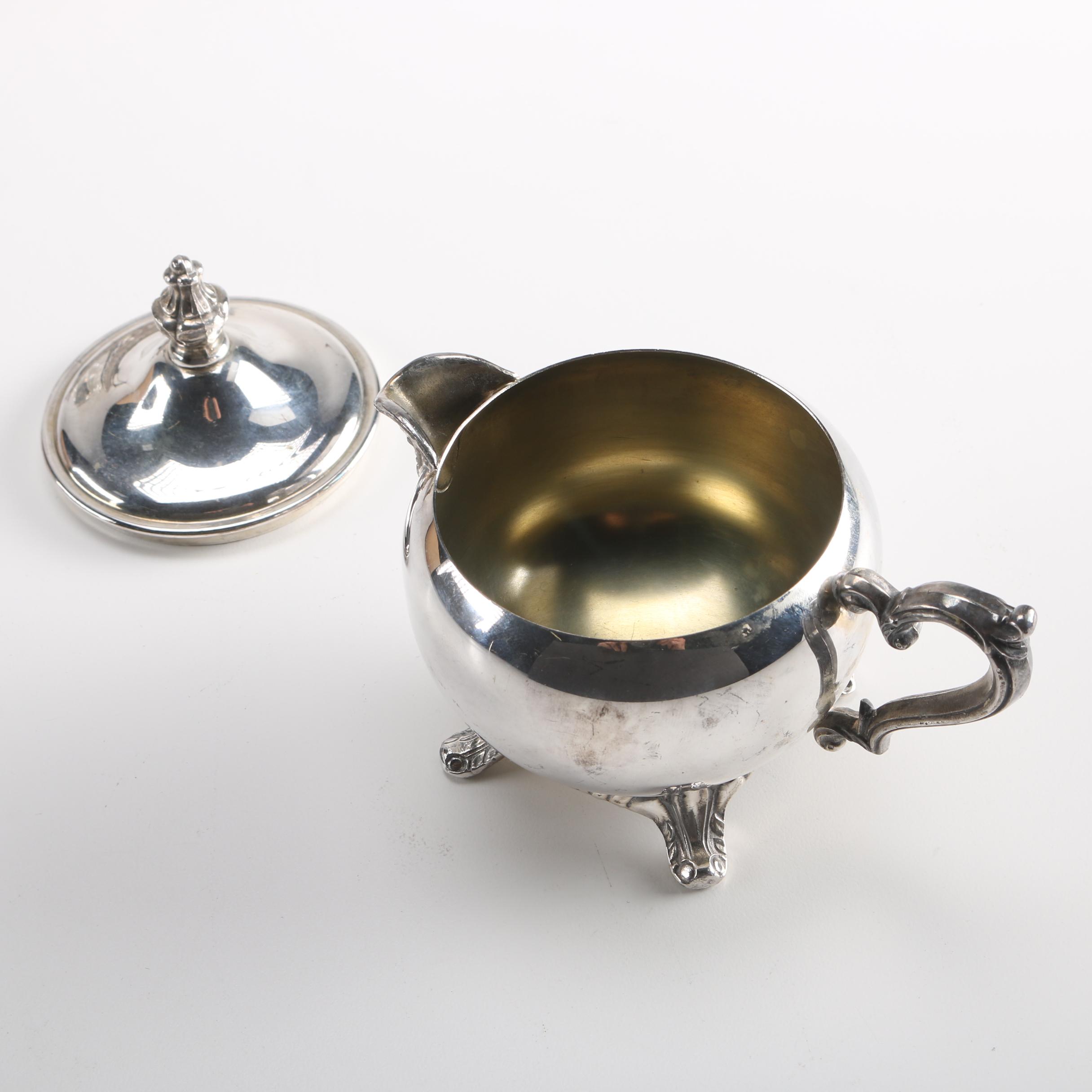 Silver Plate Cruet and a Creamer