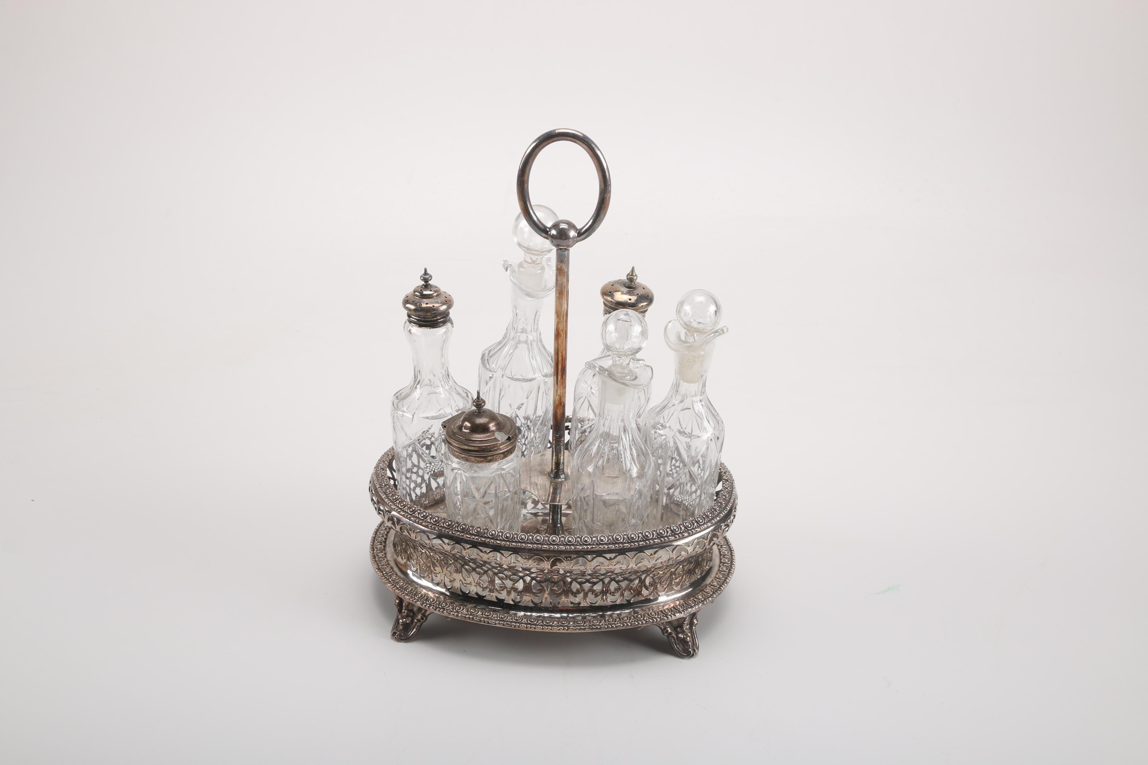 Silver Plate Cruet and a Creamer