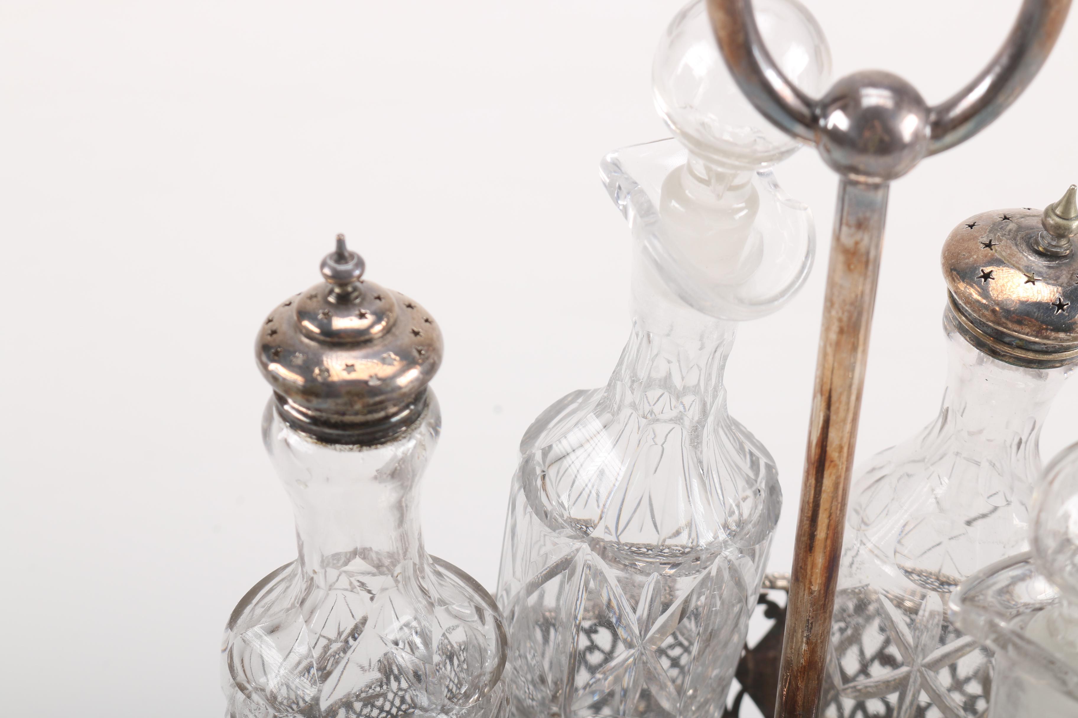 Silver Plate Cruet and a Creamer