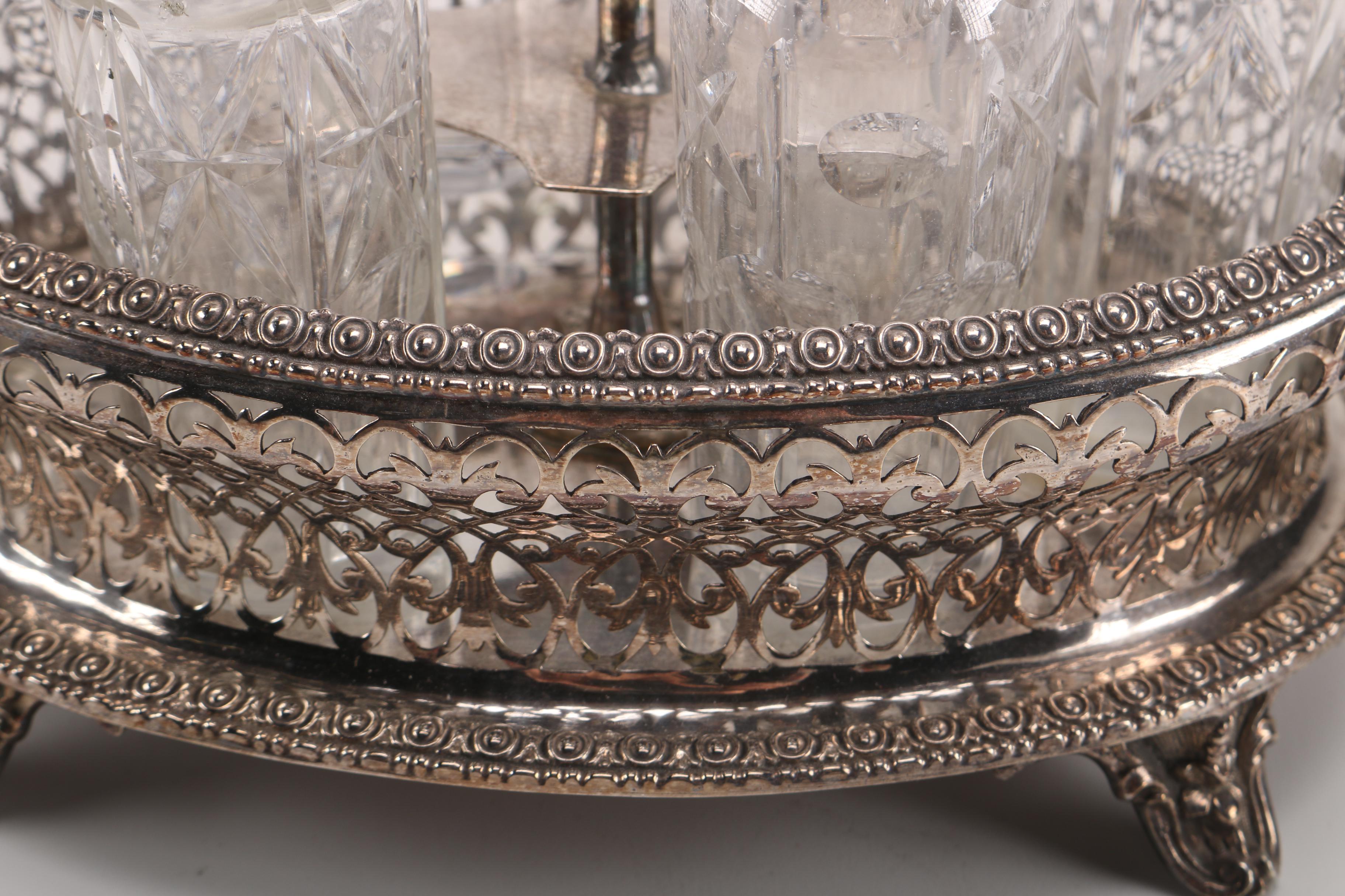 Silver Plate Cruet and a Creamer