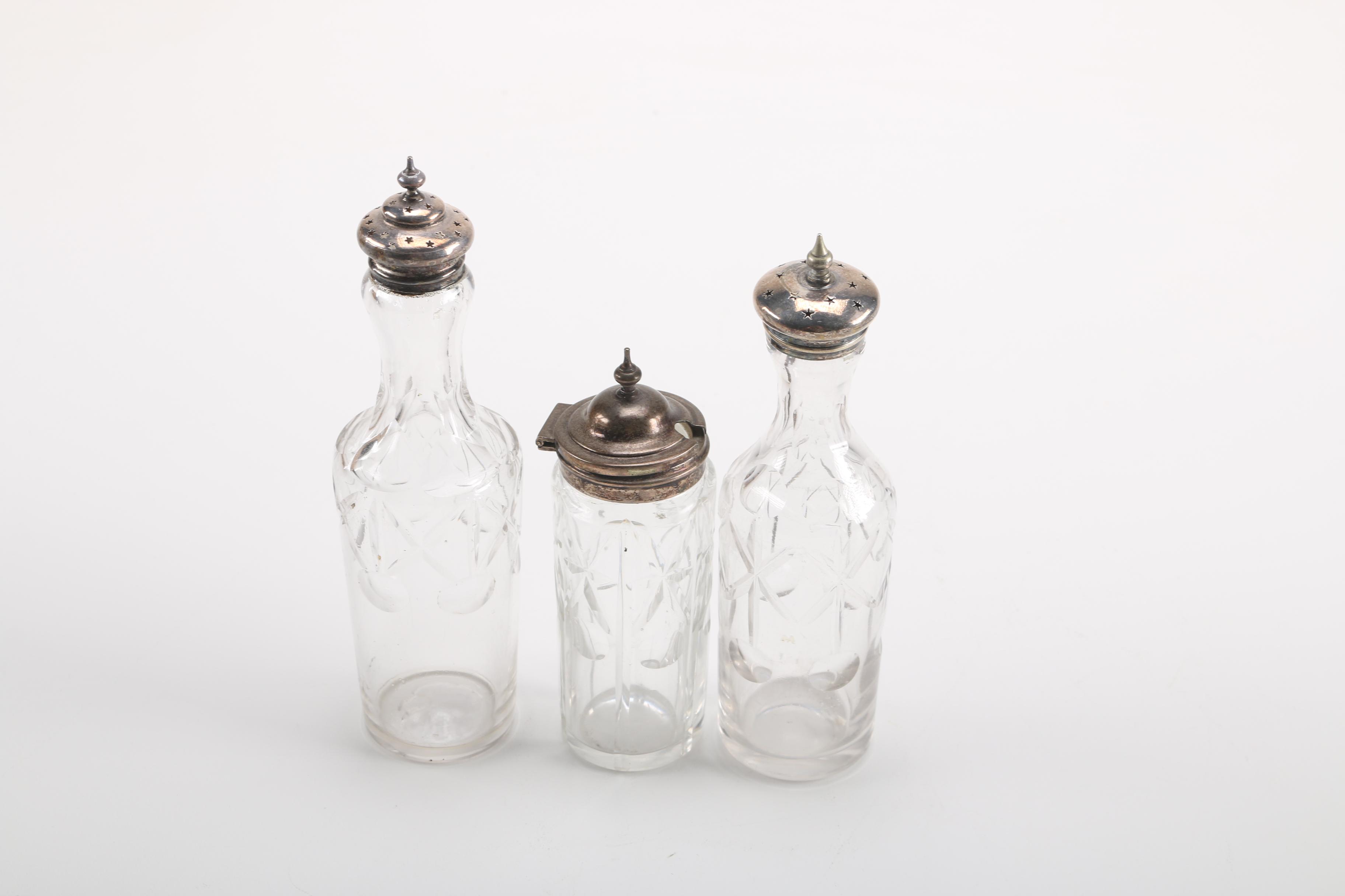 Silver Plate Cruet and a Creamer