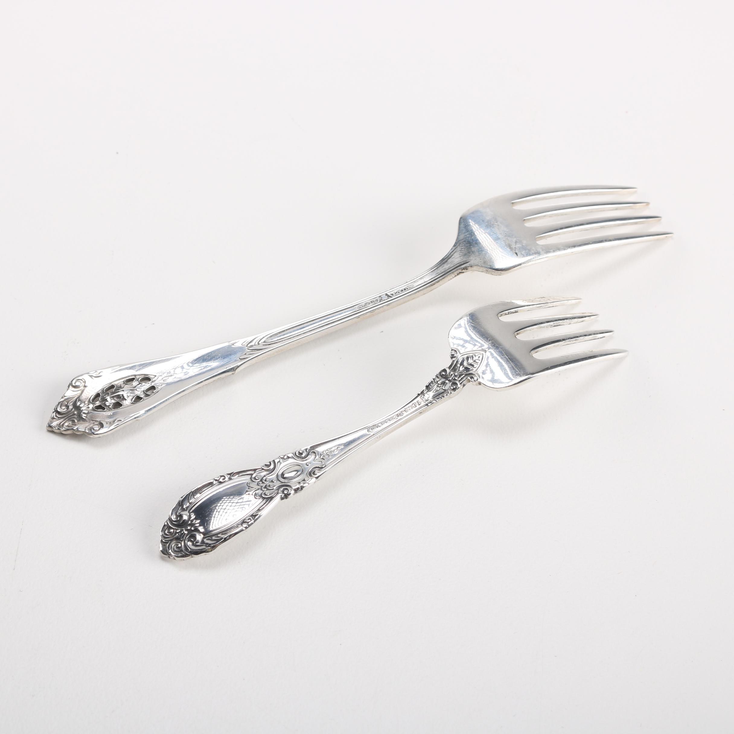 Wallace and Towle Sterling Flatware in "Rose Point" and "King Richard" Patterns