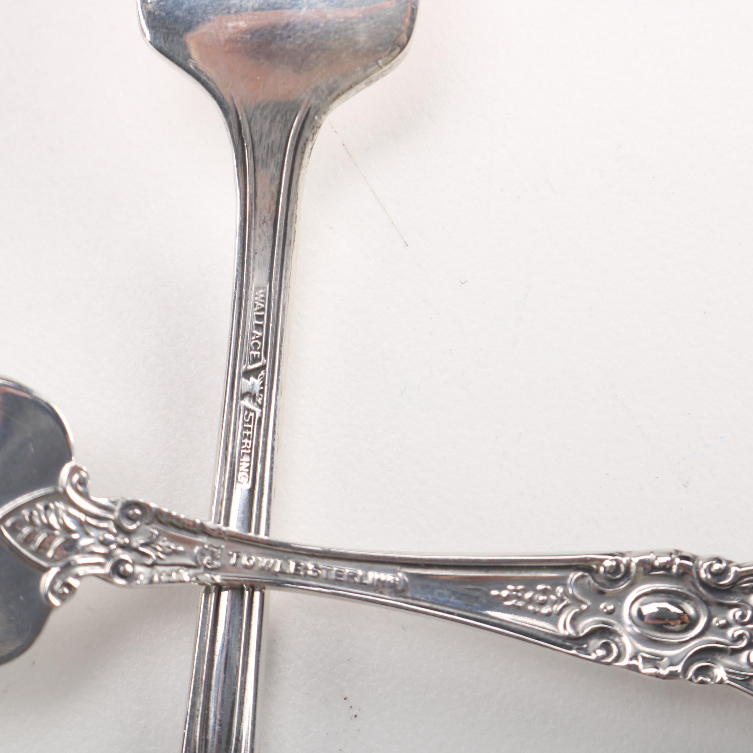 Wallace and Towle Sterling Flatware in "Rose Point" and "King Richard" Patterns