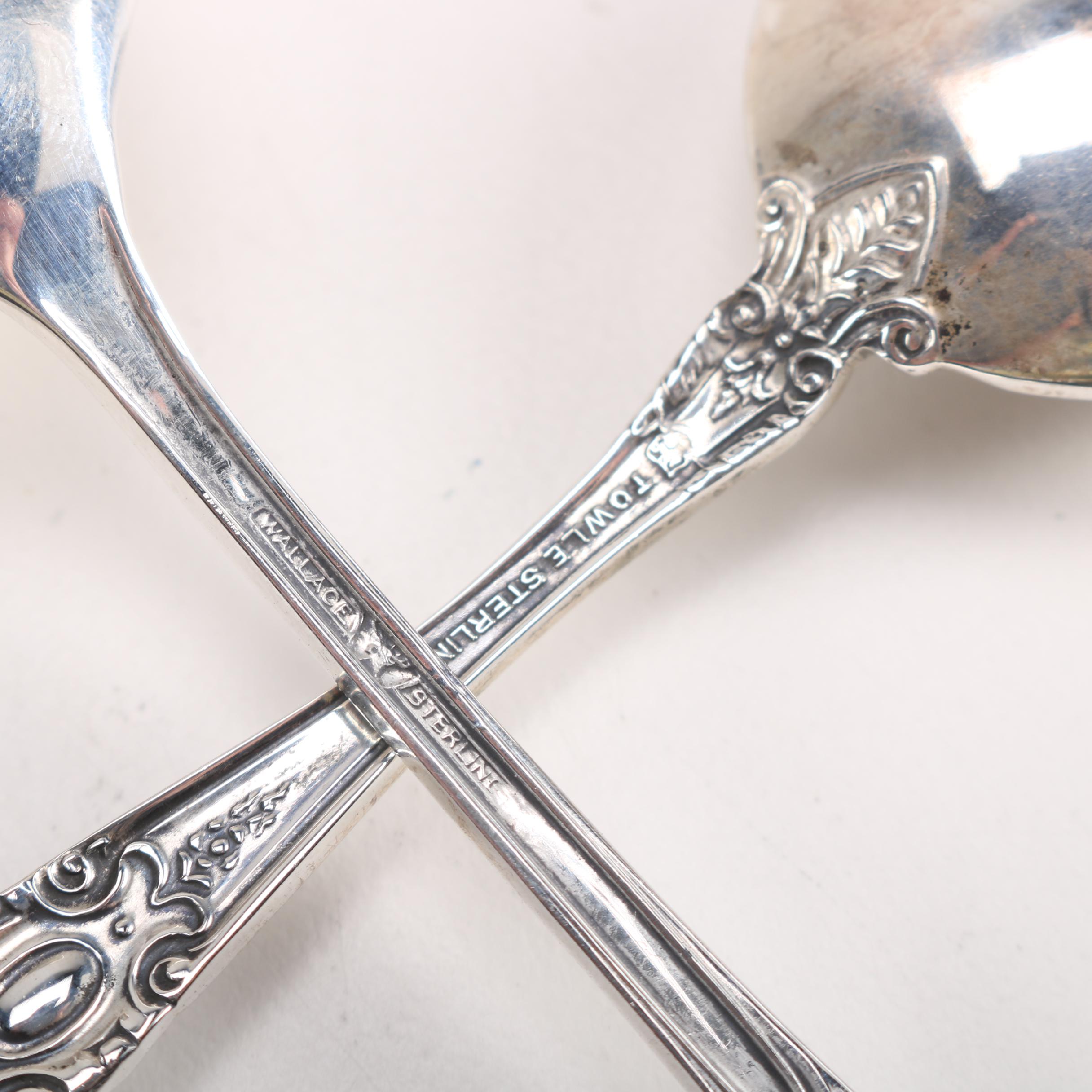 Wallace and Towle Sterling Flatware in "Rose Point" and "King Richard" Patterns