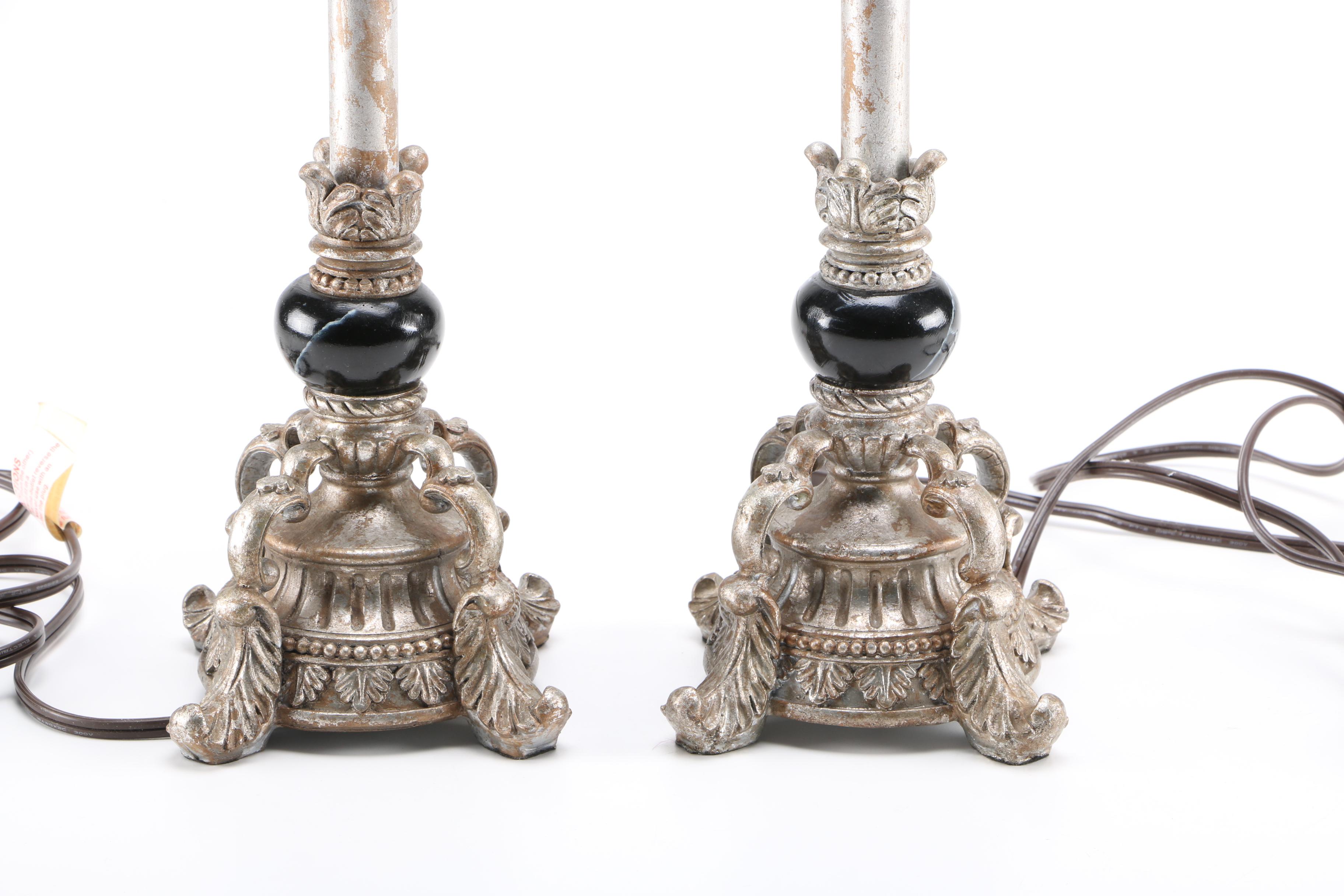 Ornate Candlestick Table Lamps
