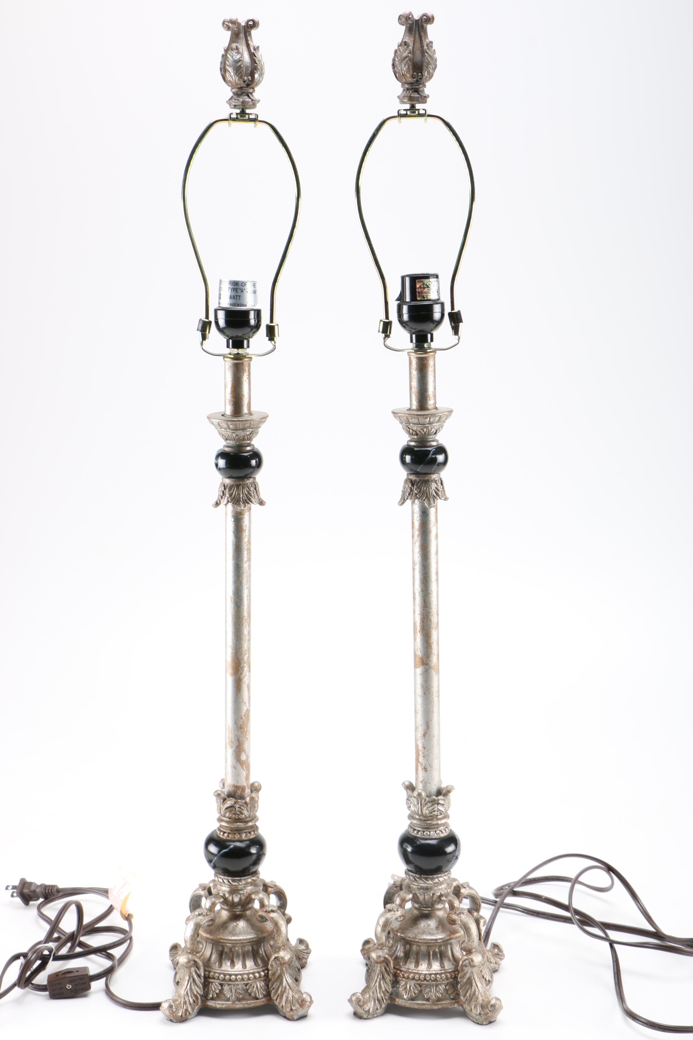 Ornate Candlestick Table Lamps