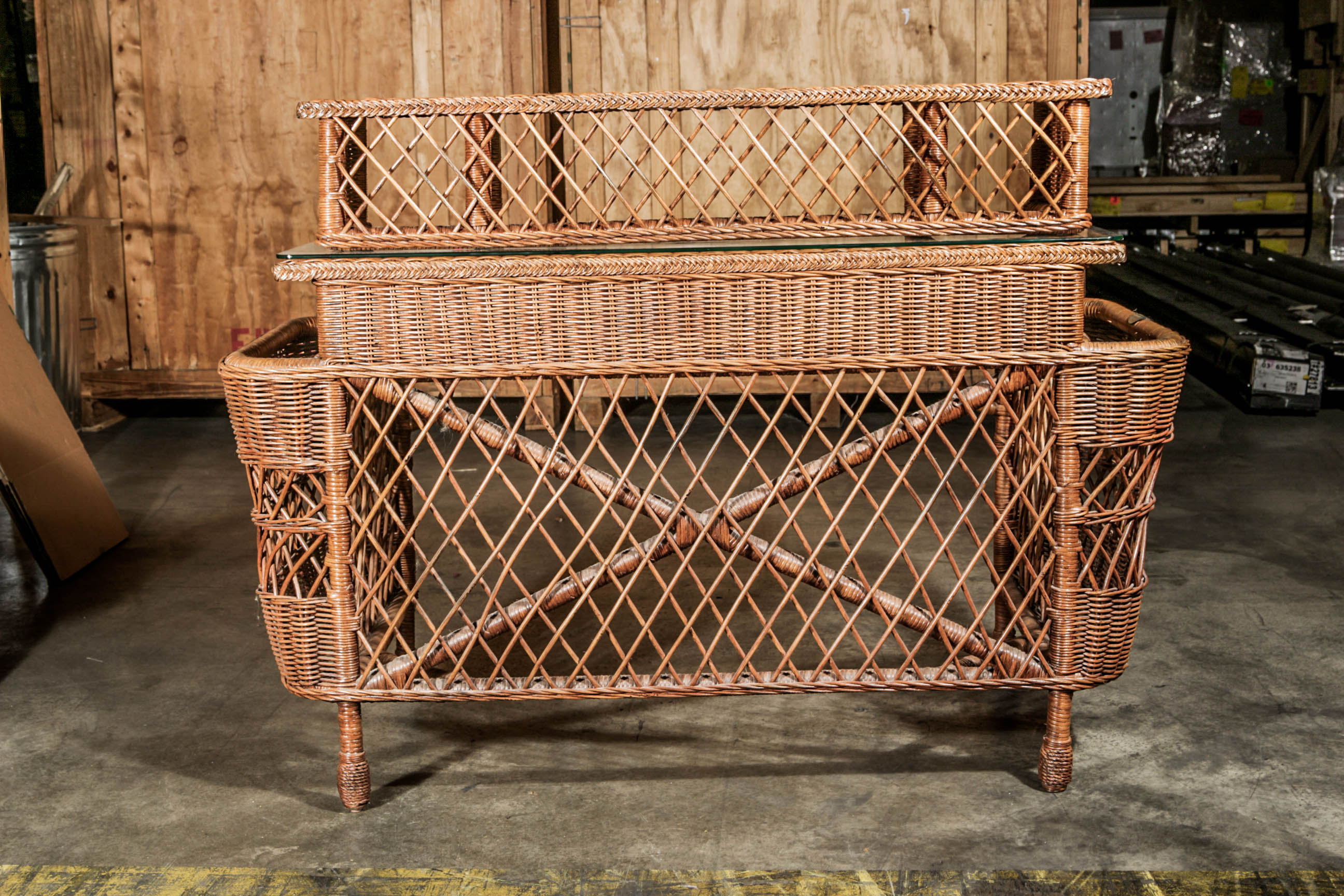 Brown Wicker Desk