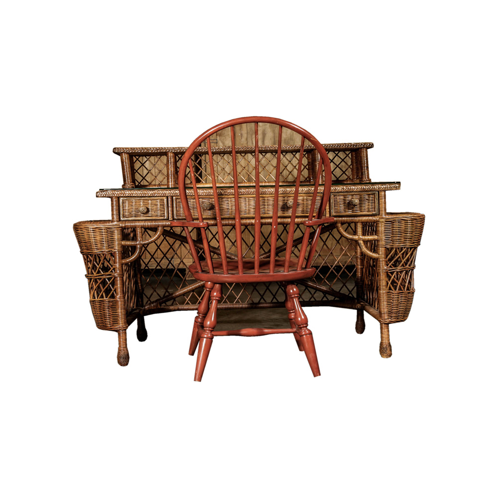 Brown Wicker Desk