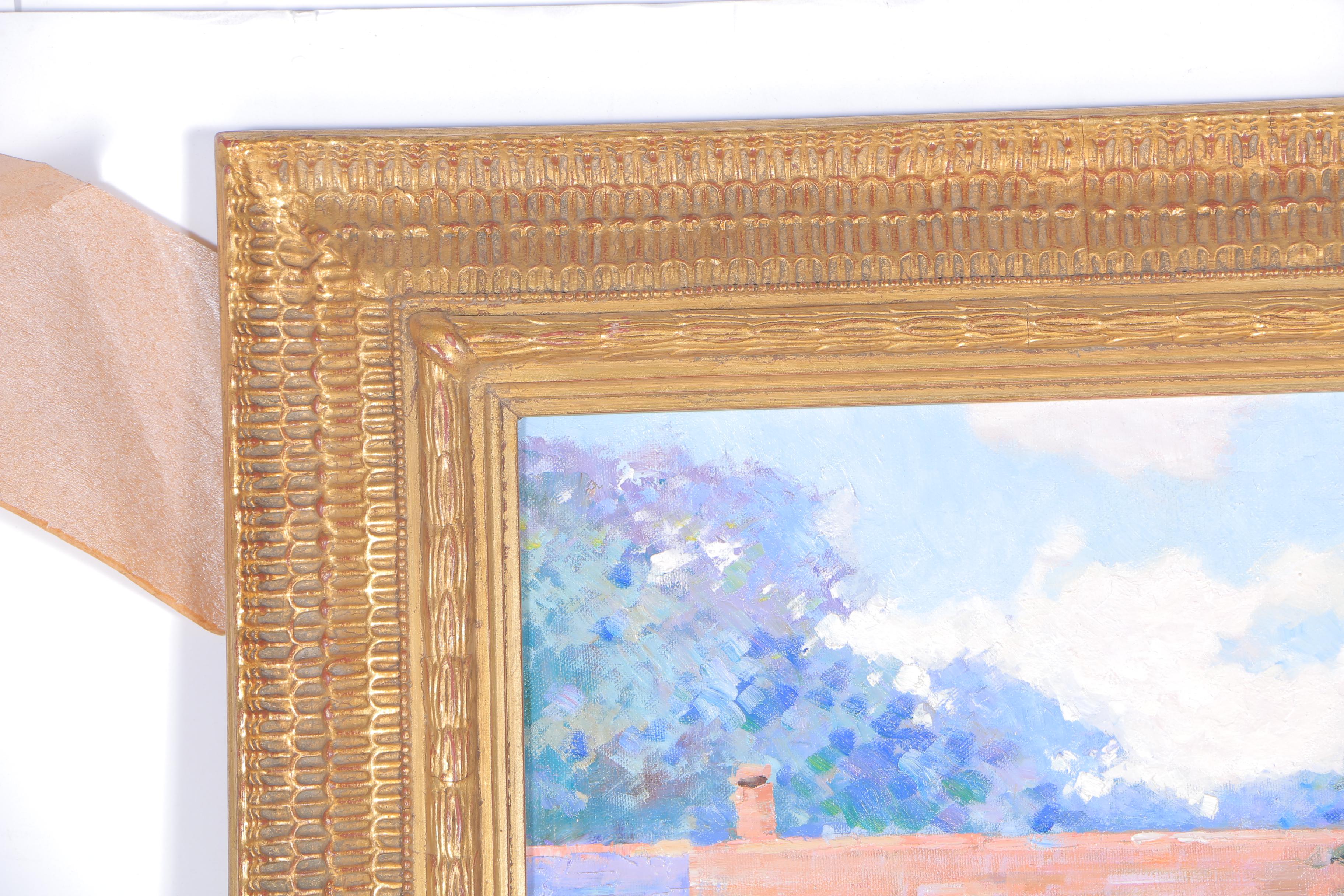 Charles Zhan Oil Painting on Canvas "Gathering Flowers"