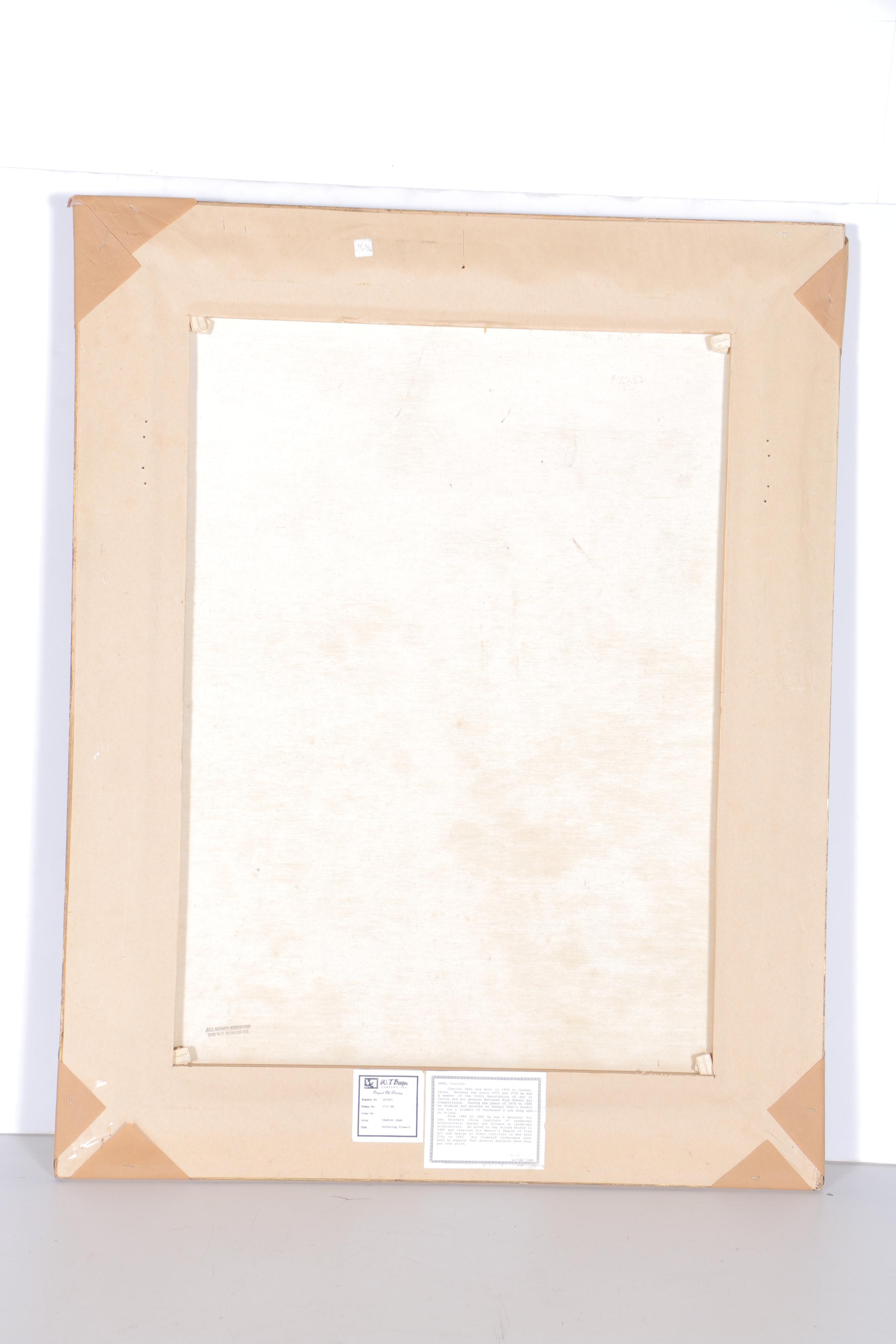 Charles Zhan Oil Painting on Canvas "Gathering Flowers"