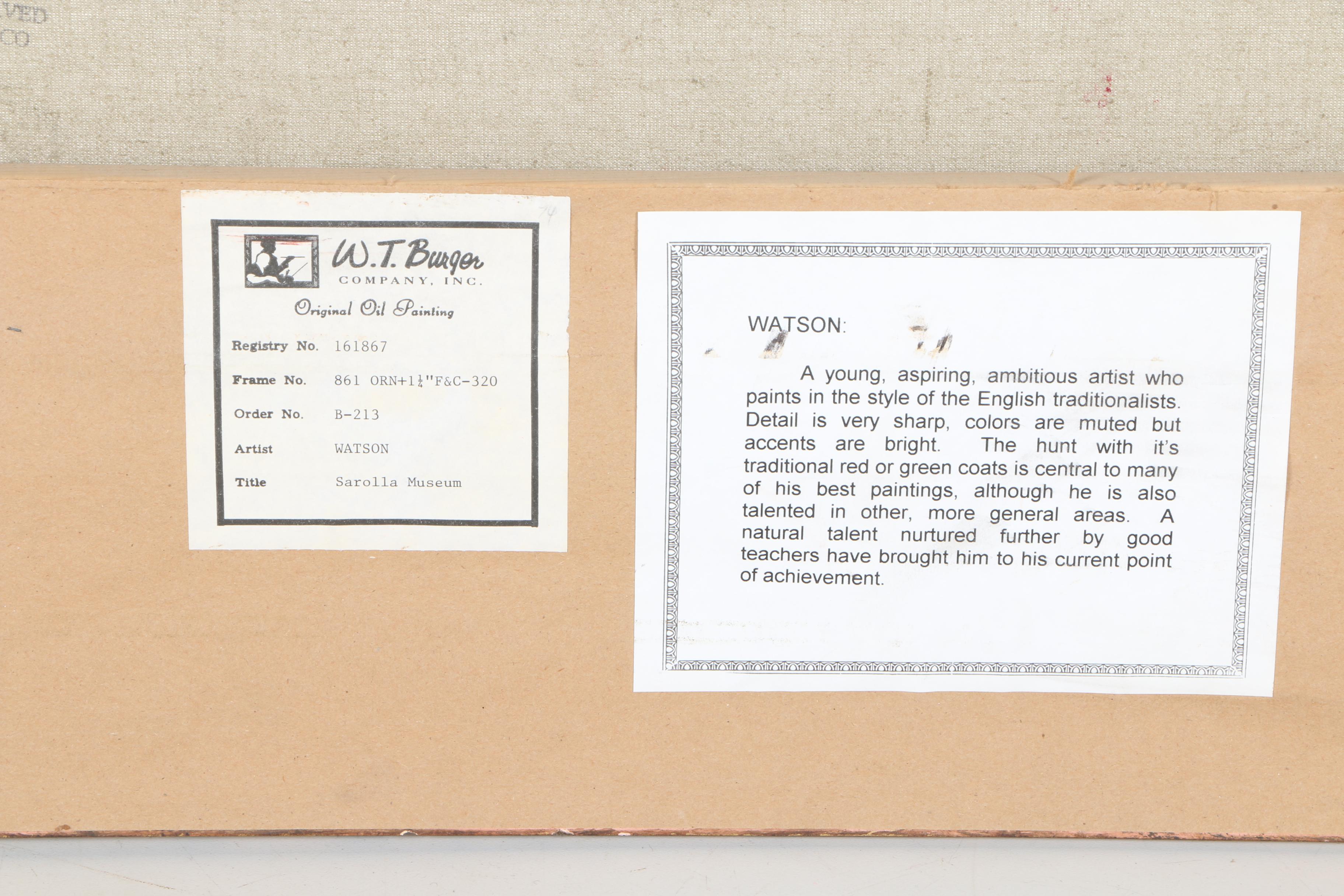 R. Watson Oil Painting on Canvas "Sarolla Museum"