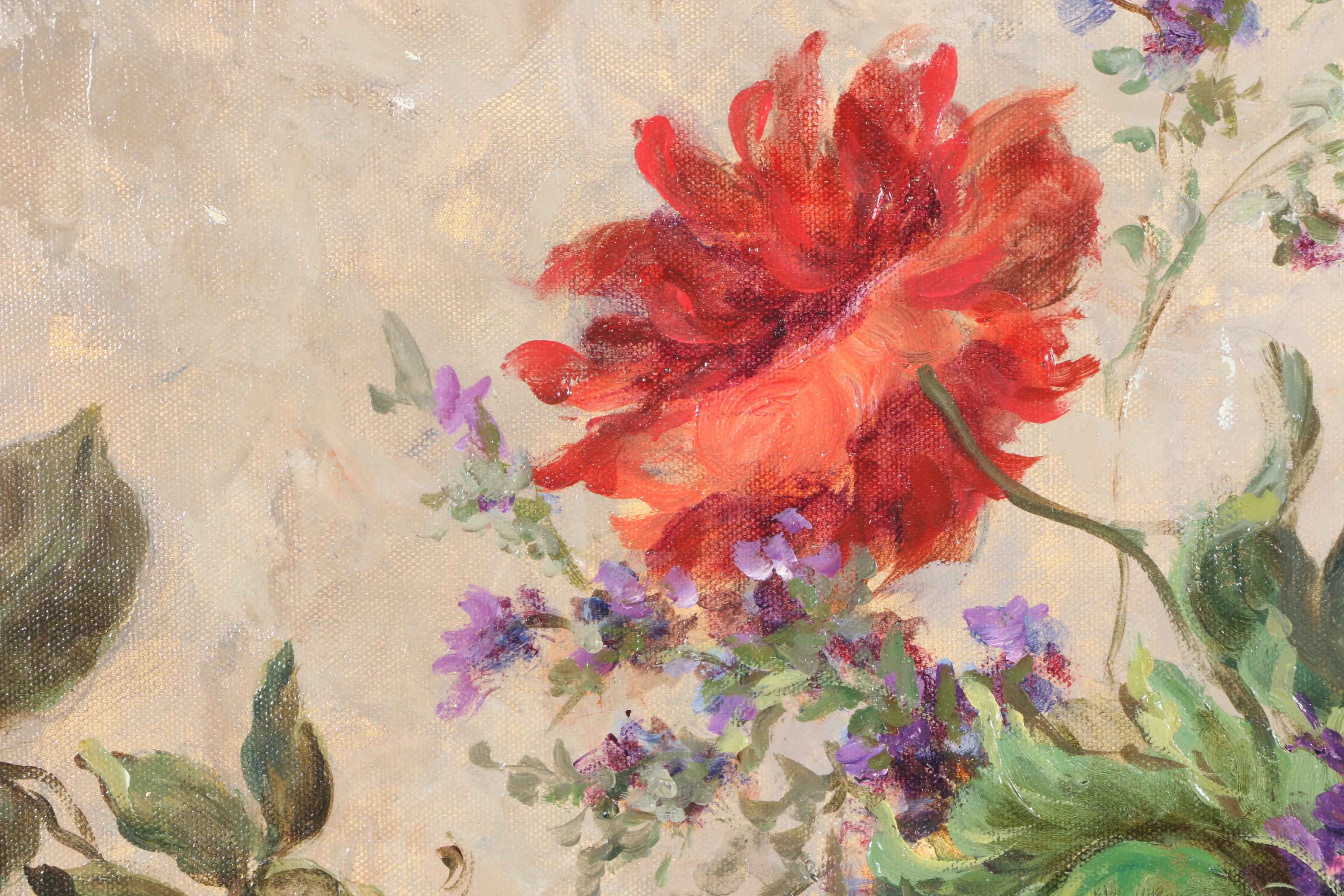 Elizabeth Pena Oil Painting on Canvas "Vase of Flowers"