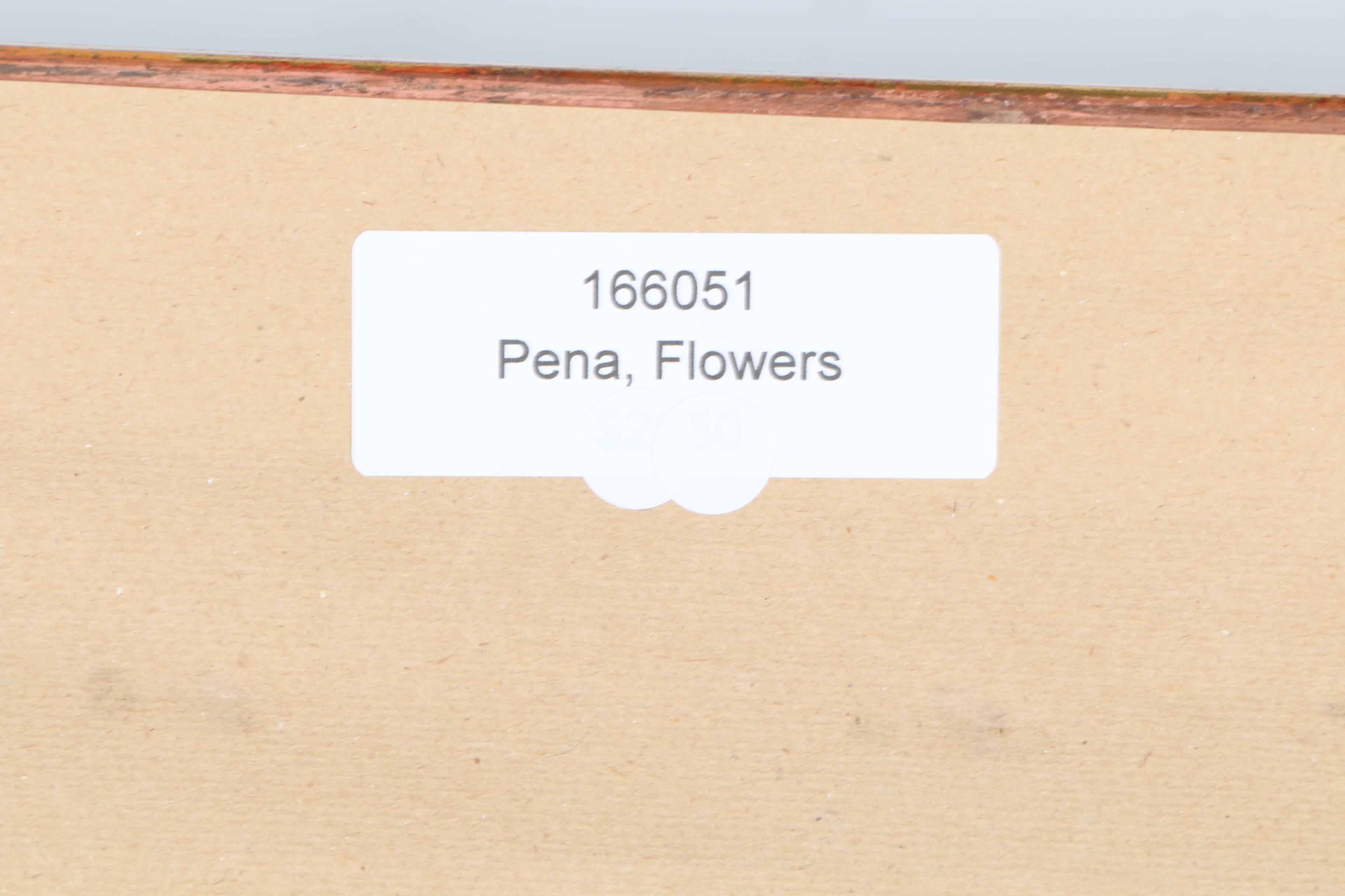 Elizabeth Pena Oil Painting on Canvas "Vase of Flowers"