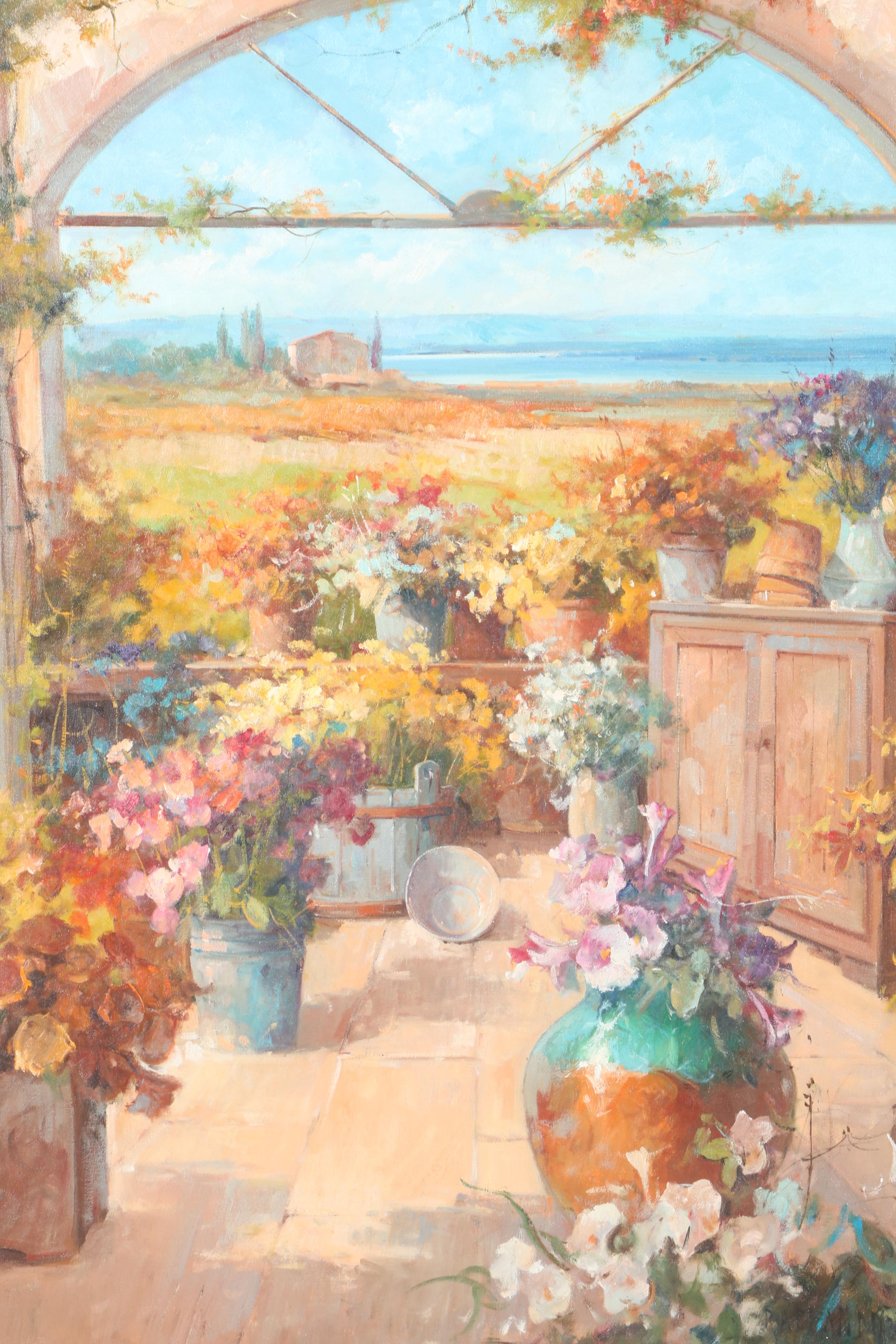 Raffandre Oil Painting on Canvas "Garden Landscape"