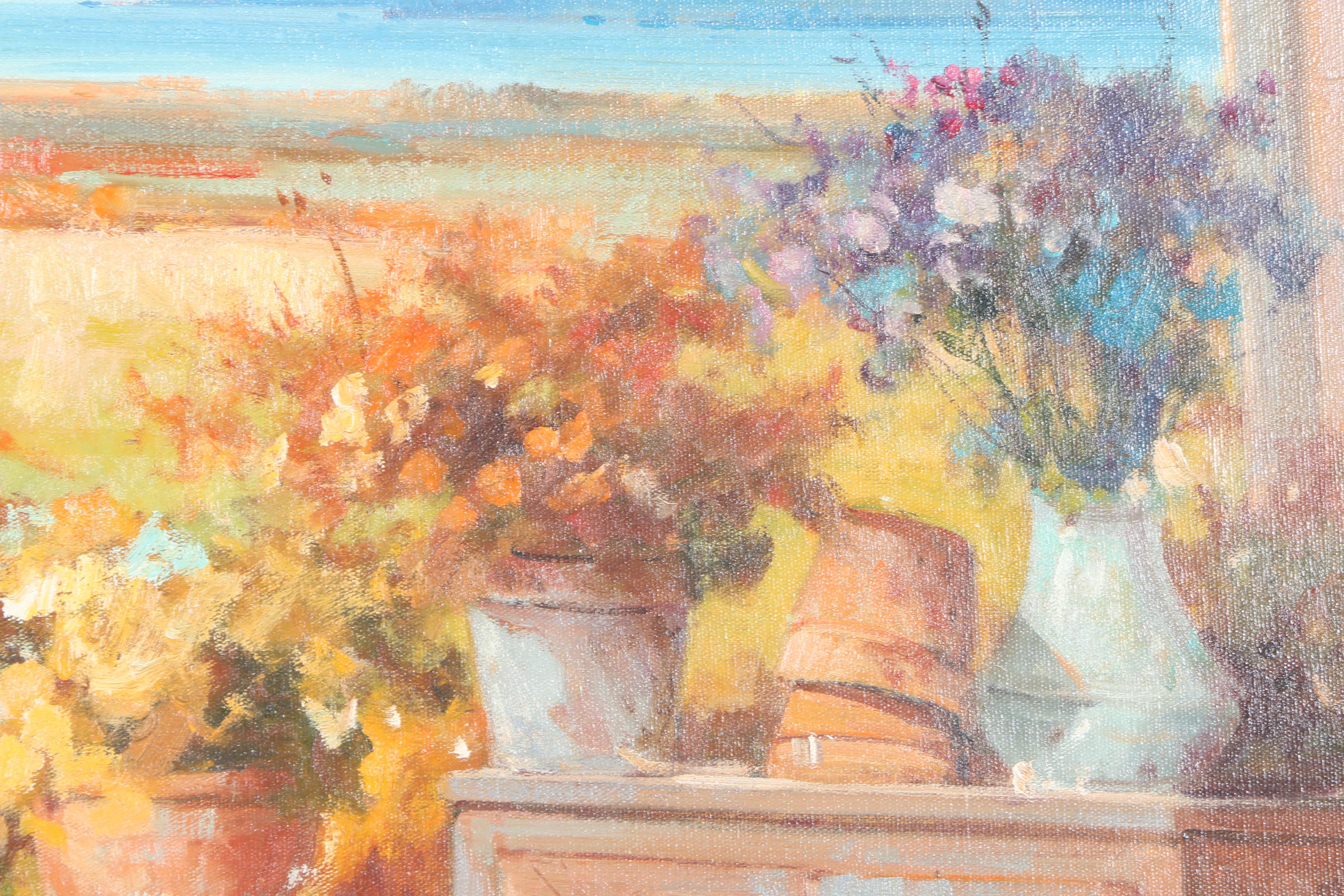 Raffandre Oil Painting on Canvas "Garden Landscape"