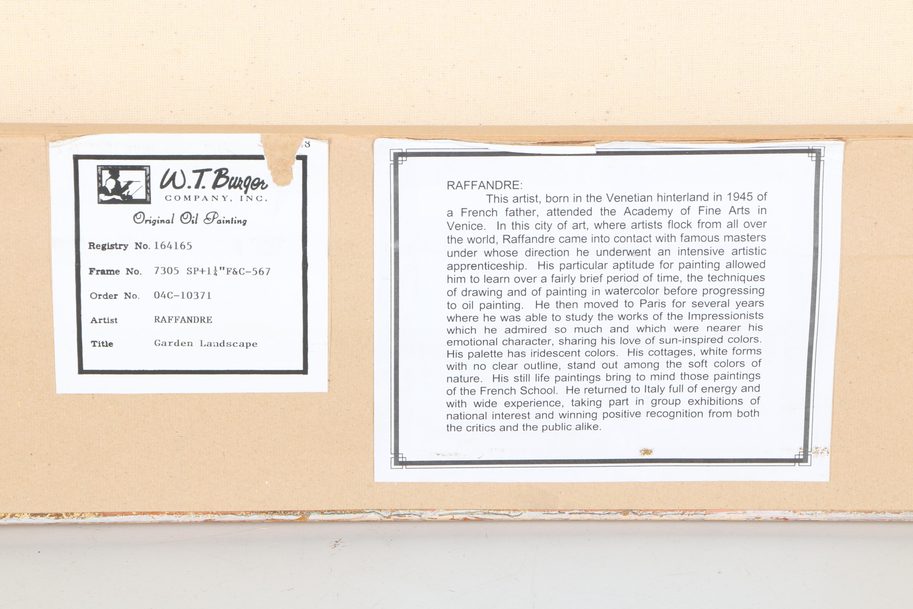 Raffandre Oil Painting on Canvas "Garden Landscape"